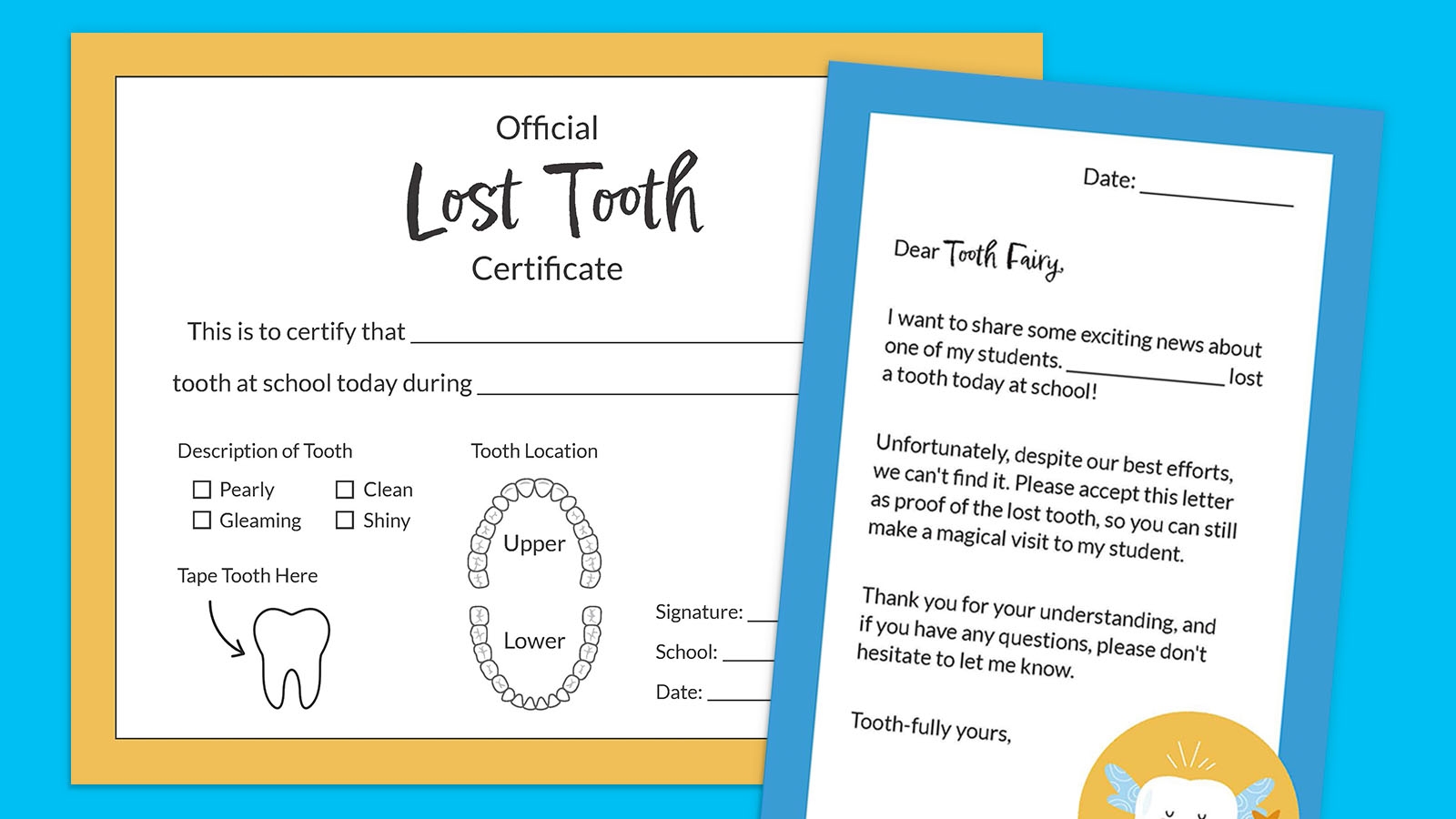 Template Free Printable Tooth Fairy Letter