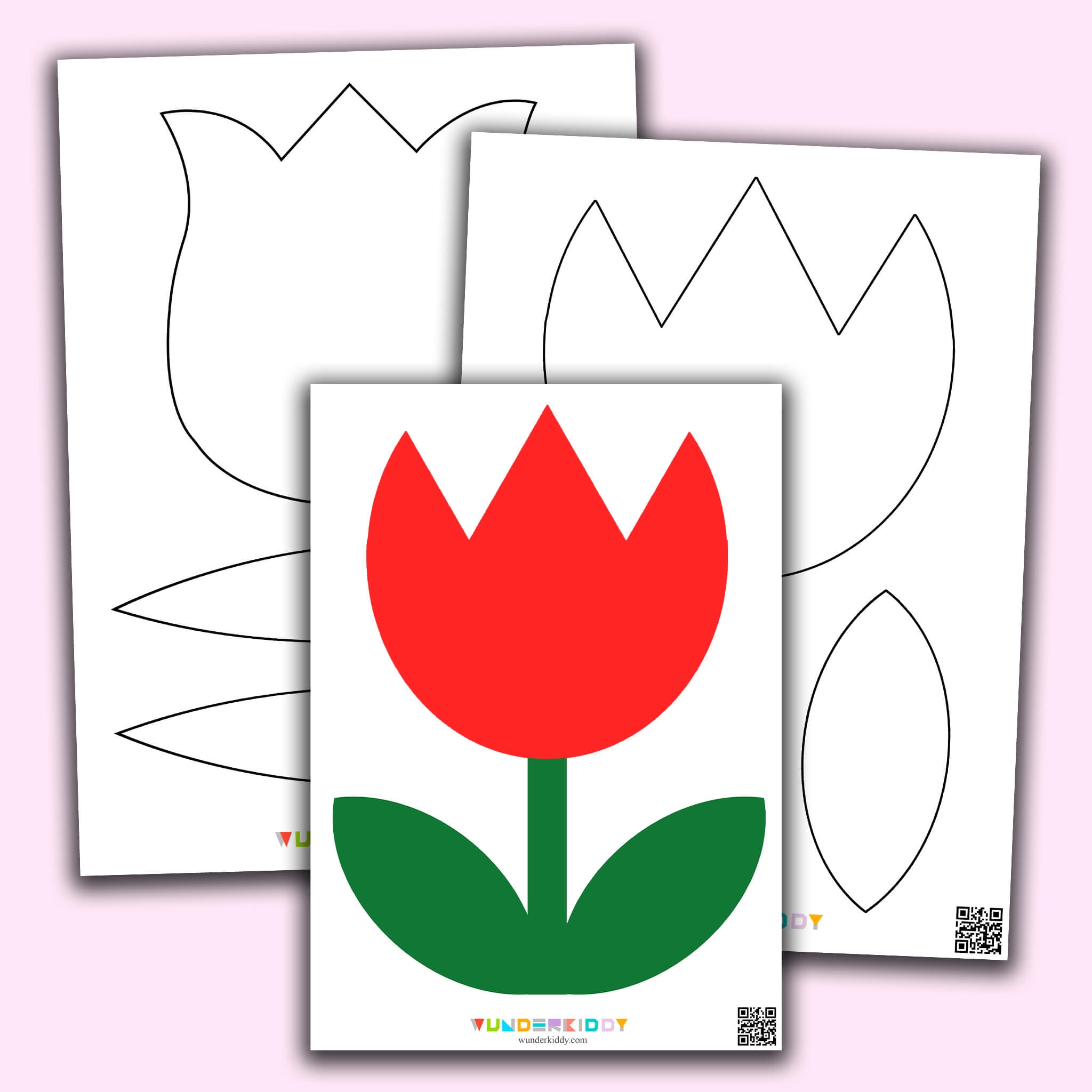 Free Printable Tulip Flower Craft Template For Kindergarten