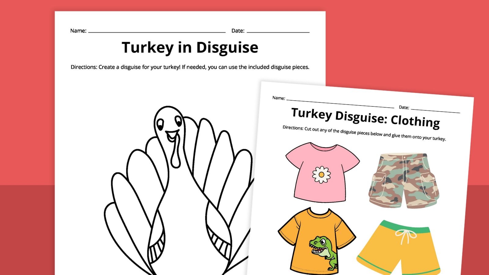 Turkey In Disguise Free Printable Template