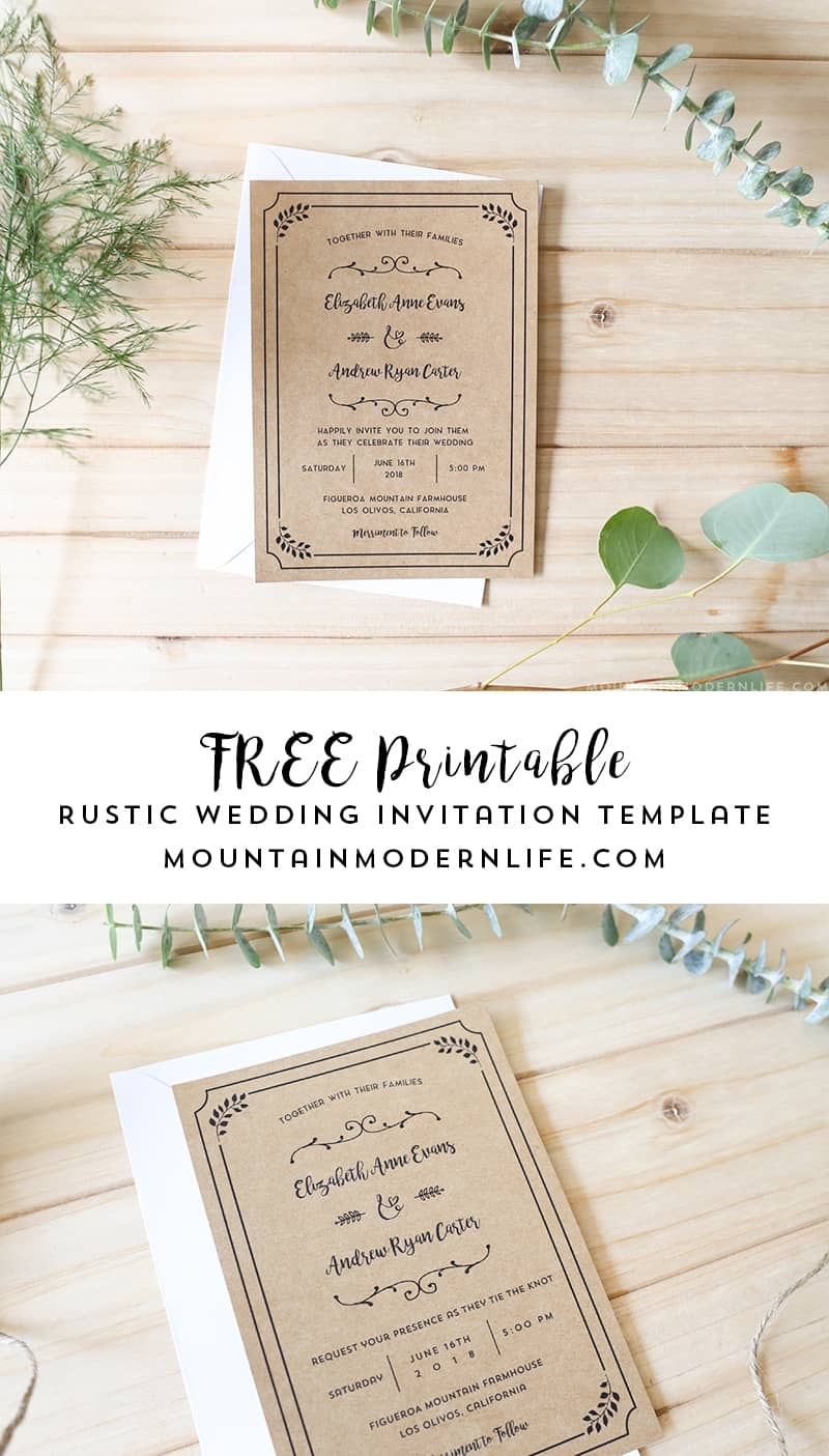 FREE Printable Wedding Invitation Template FREE Printable Wedding Invitation Template