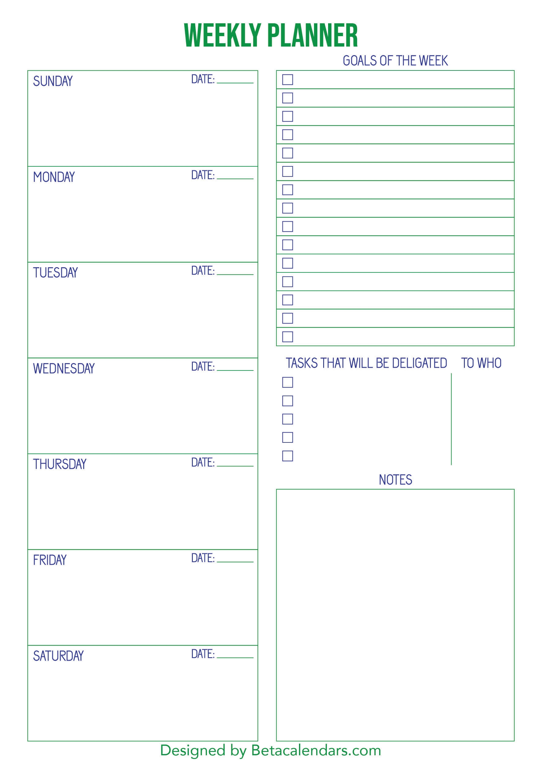 Free Printable Weekly Planner 2024 Templates