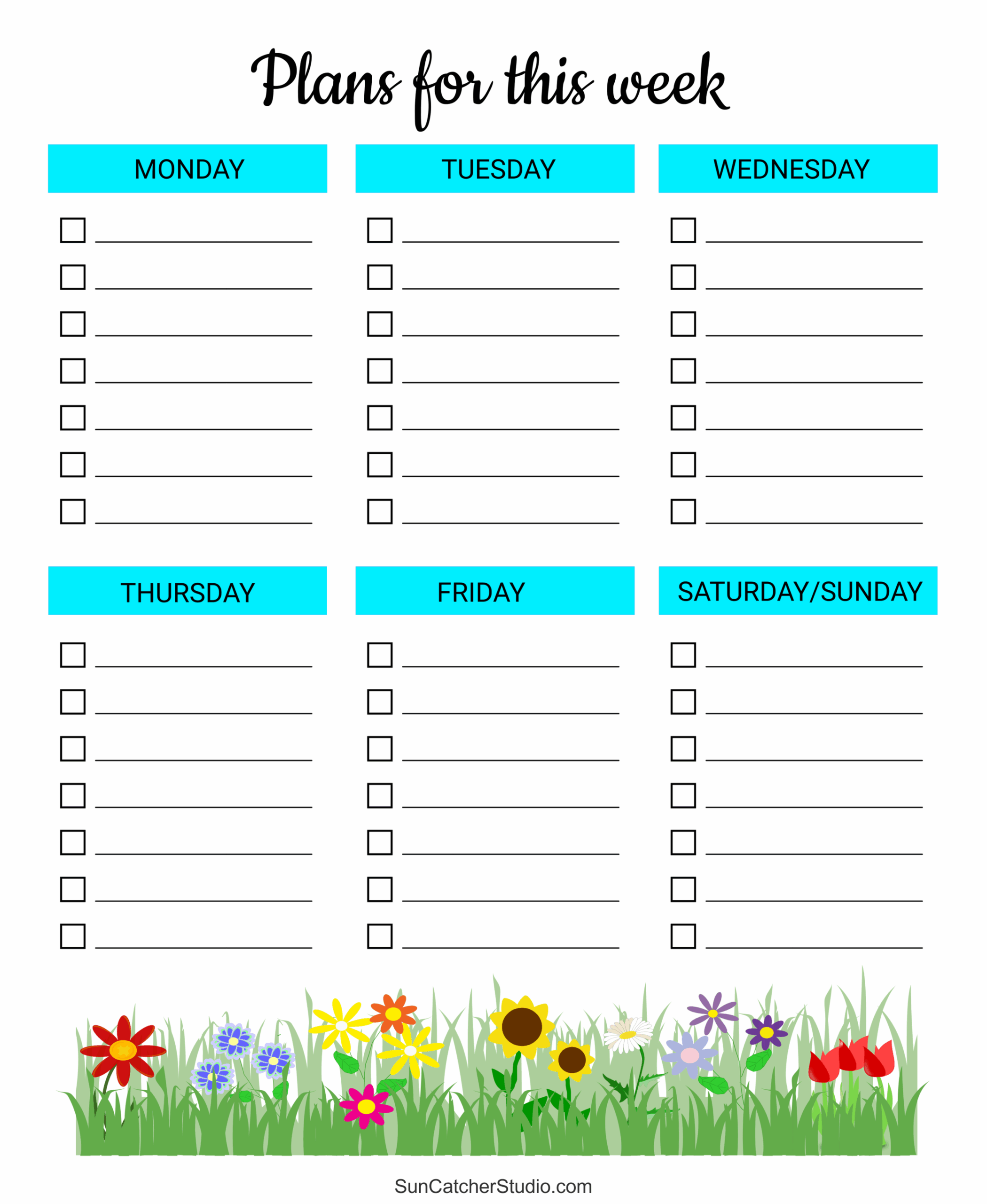 Weekly Schedule Template Free Printable