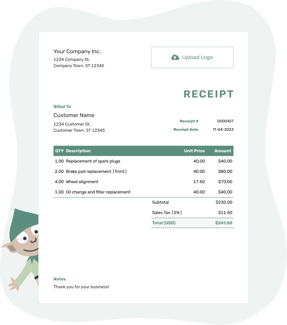 Free Printable Receipts Templates Free Printable Receipts Templates