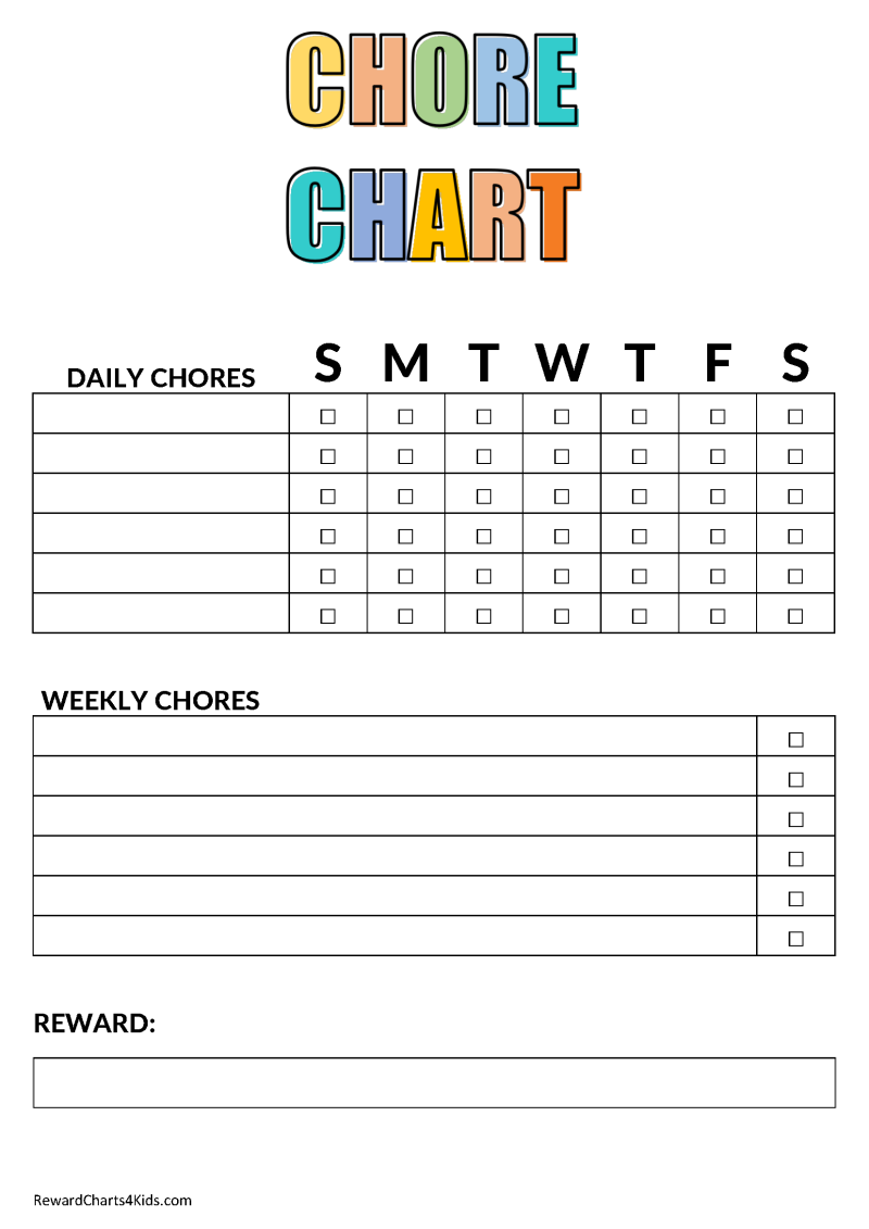 Free Printable Editable Reward Chart Template Free Printable Editable Reward Chart Template