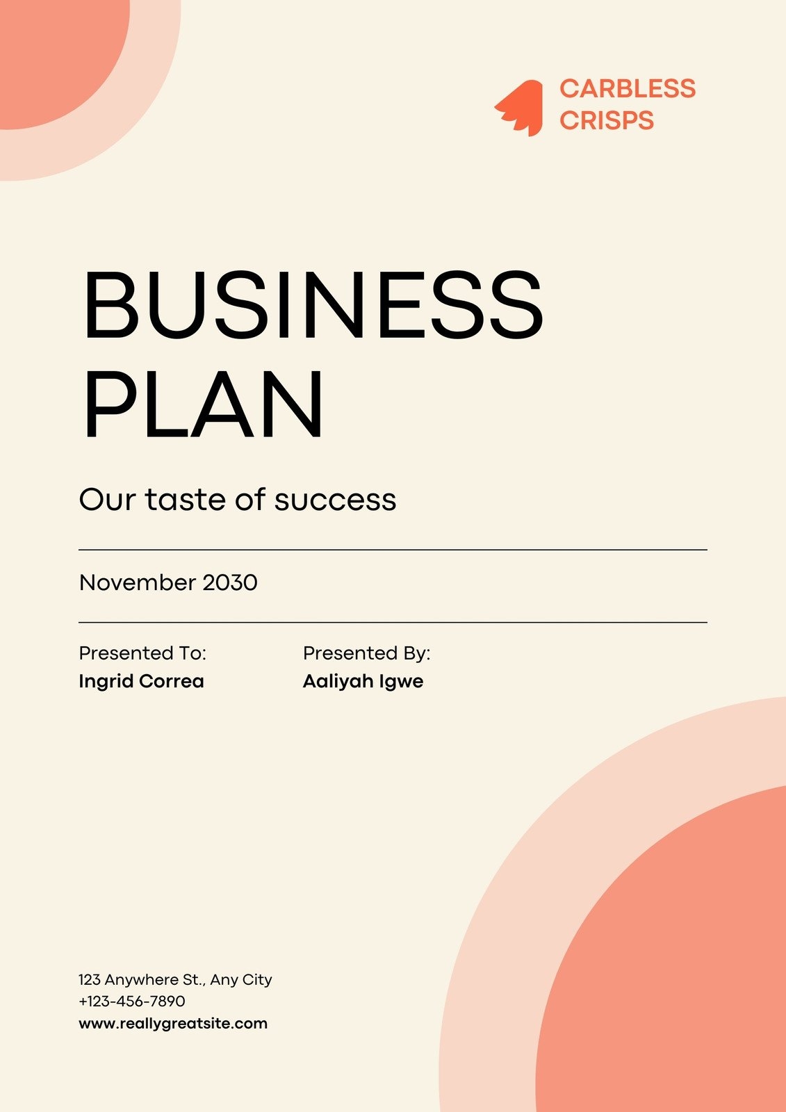 Free Printable Business Plan Template
