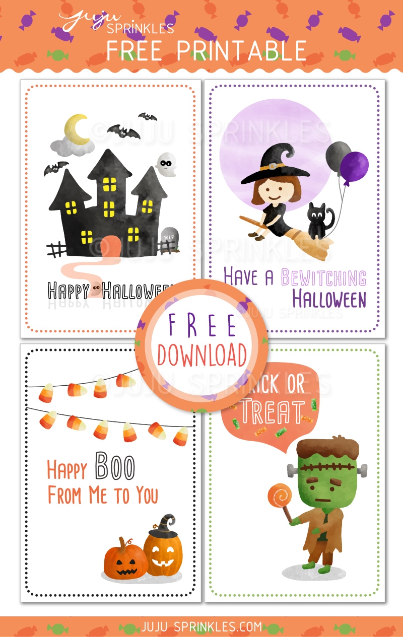 FREE Spook tacular Halloween Cards Juju Sprinkles Worksheets Library