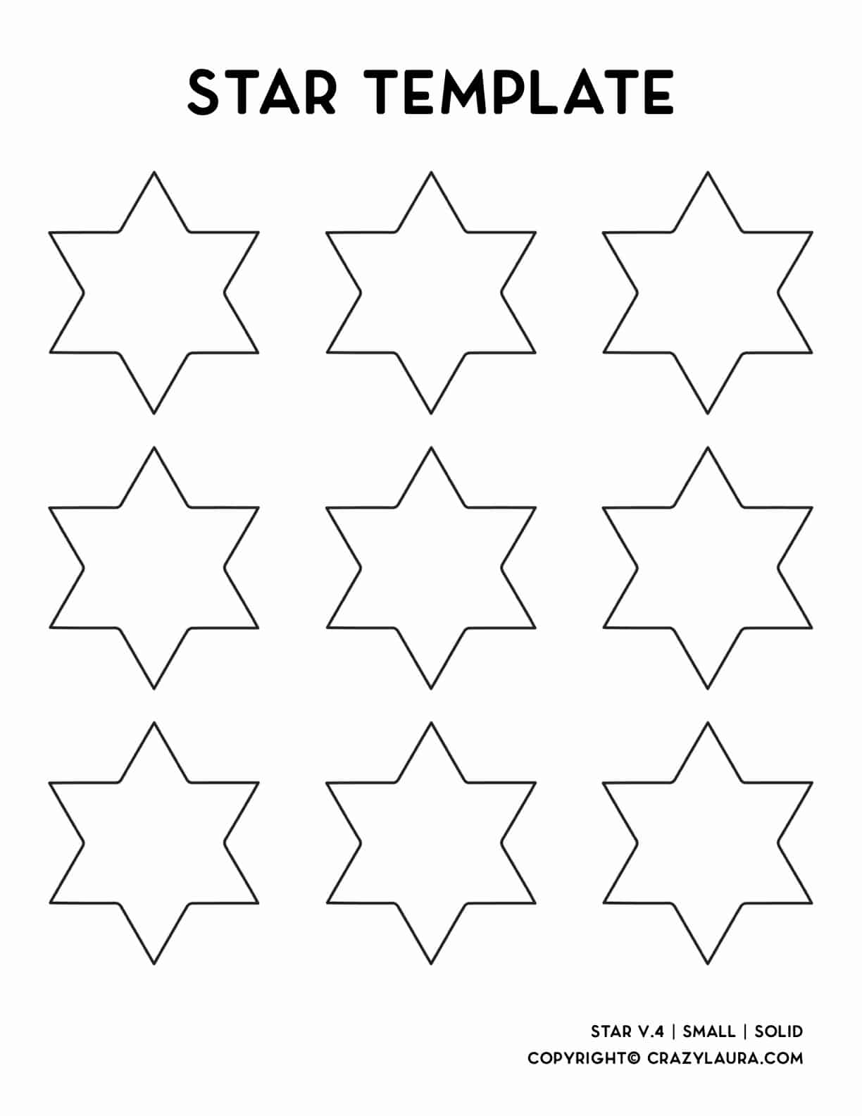 Free Star Template U0026 Stencil Cutout Printable For