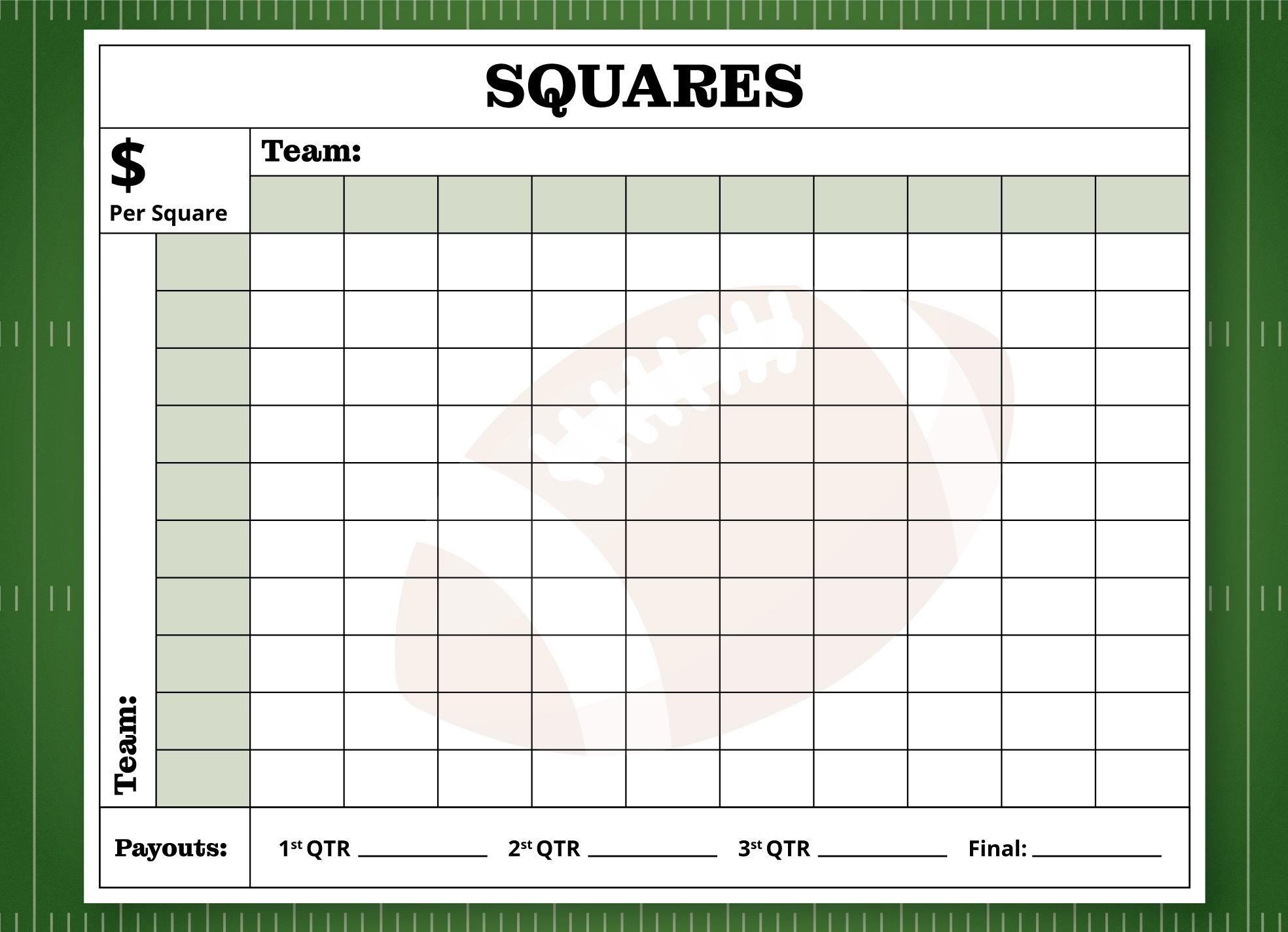 Free Super Bowl Squares Google Docs Templates Gdoc io