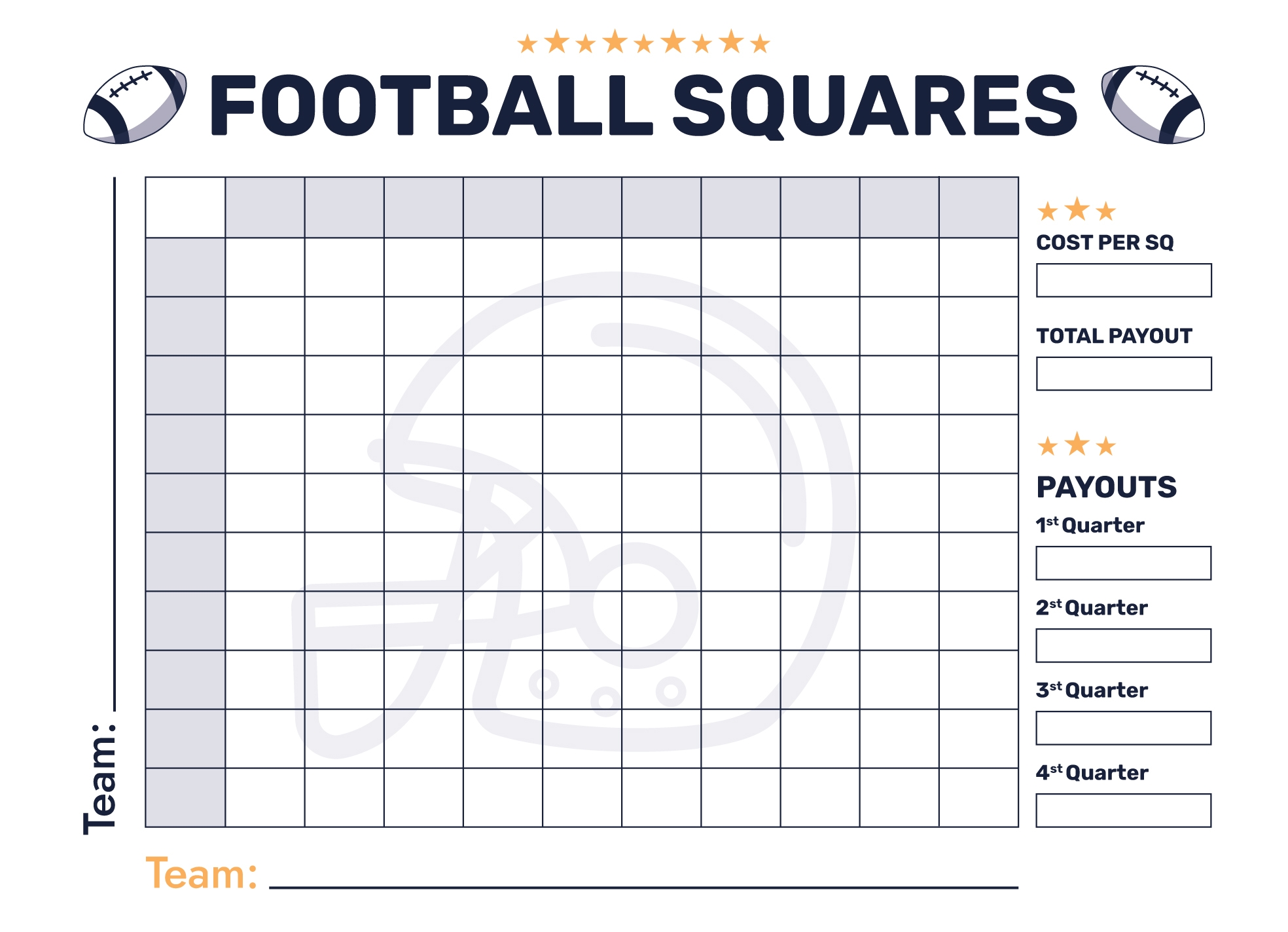Free Super Bowl Squares Google Docs Templates Gdoc io