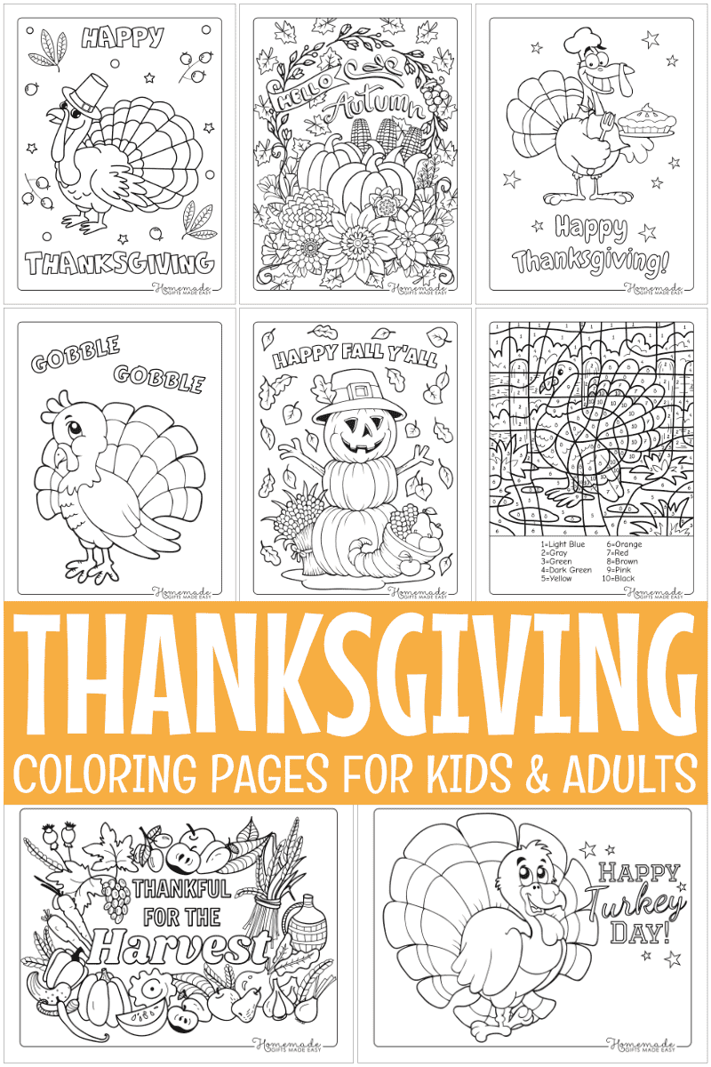 Free Thanksgiving Coloring Pages For Kids U0026 Adults