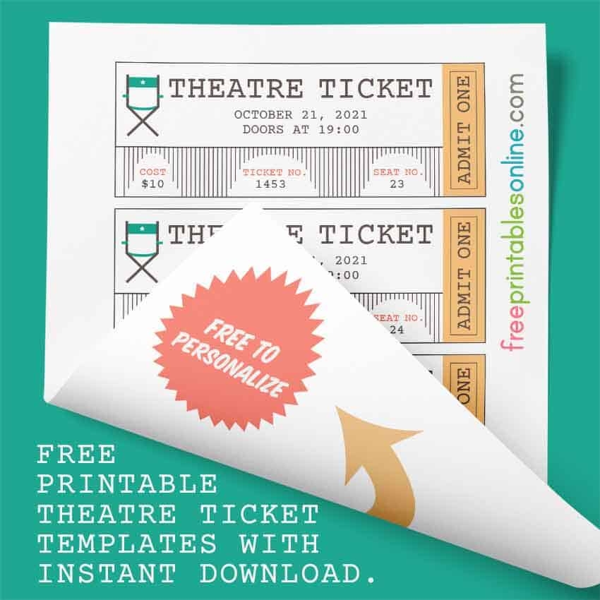 Free Theatre Ticket Template Free Printables Online