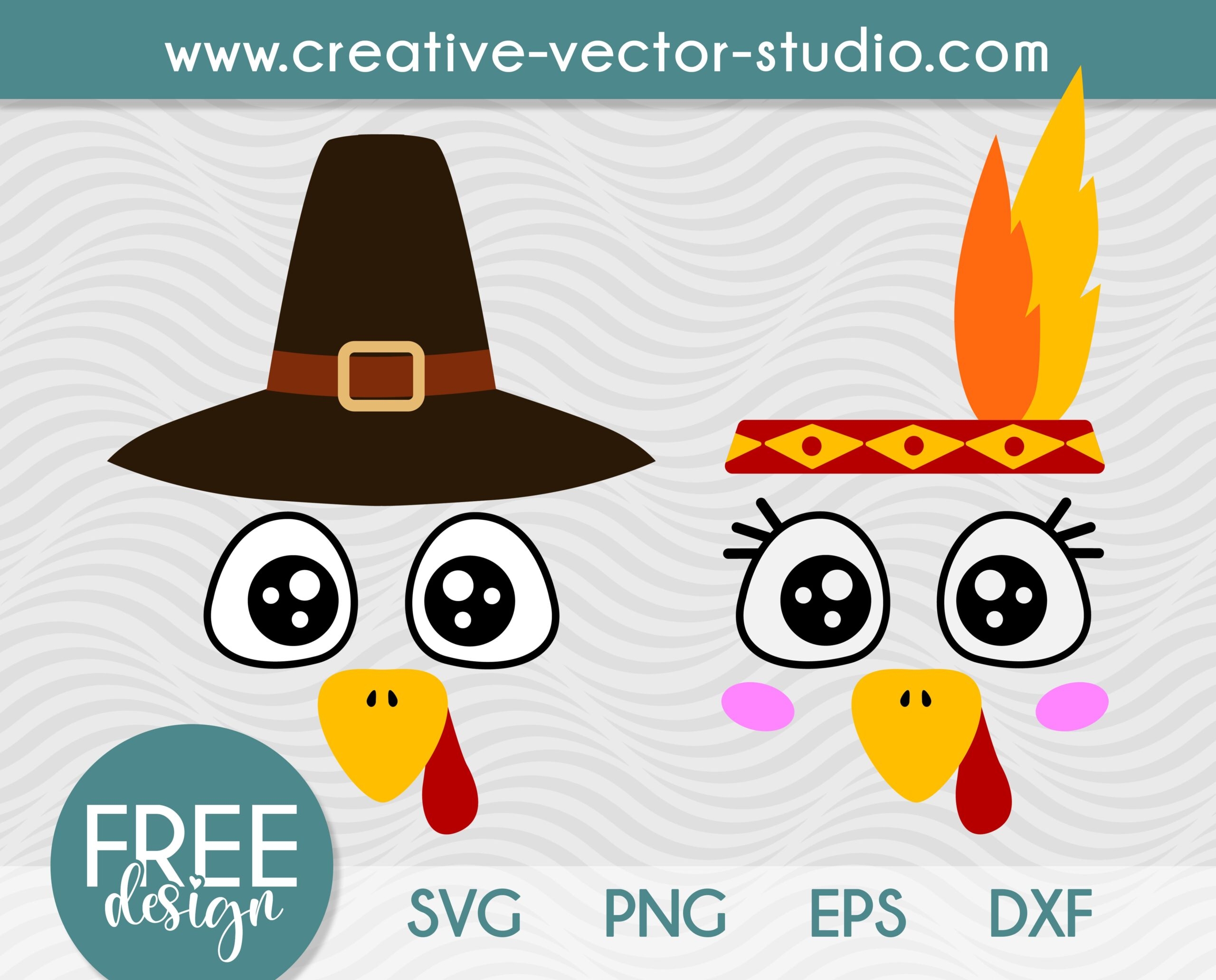 Free Turkey Face SVG PNG DXF EPS Creative Vector Studio