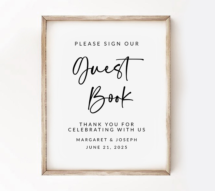 Free Wedding Guest Book Sign Template Edit Instantly Instant