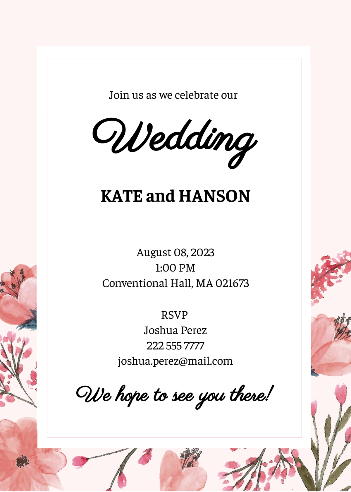 Free Wedding Invitation Templates Editable And Printable