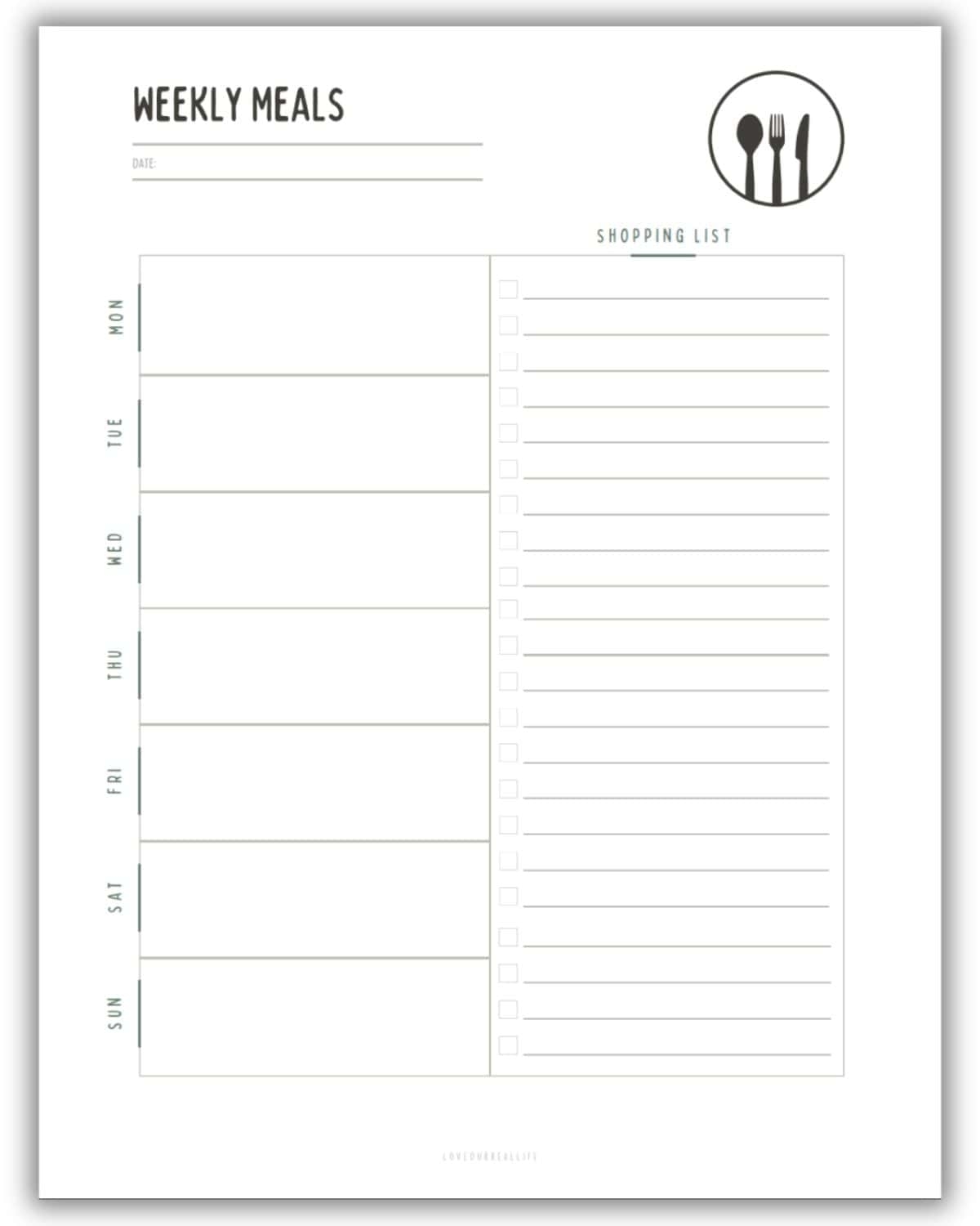 FREE Weekly Meal Planner Printable Templates PDF Menu Plan  FREE Weekly Meal Planner Printable Templates PDF Menu Plan