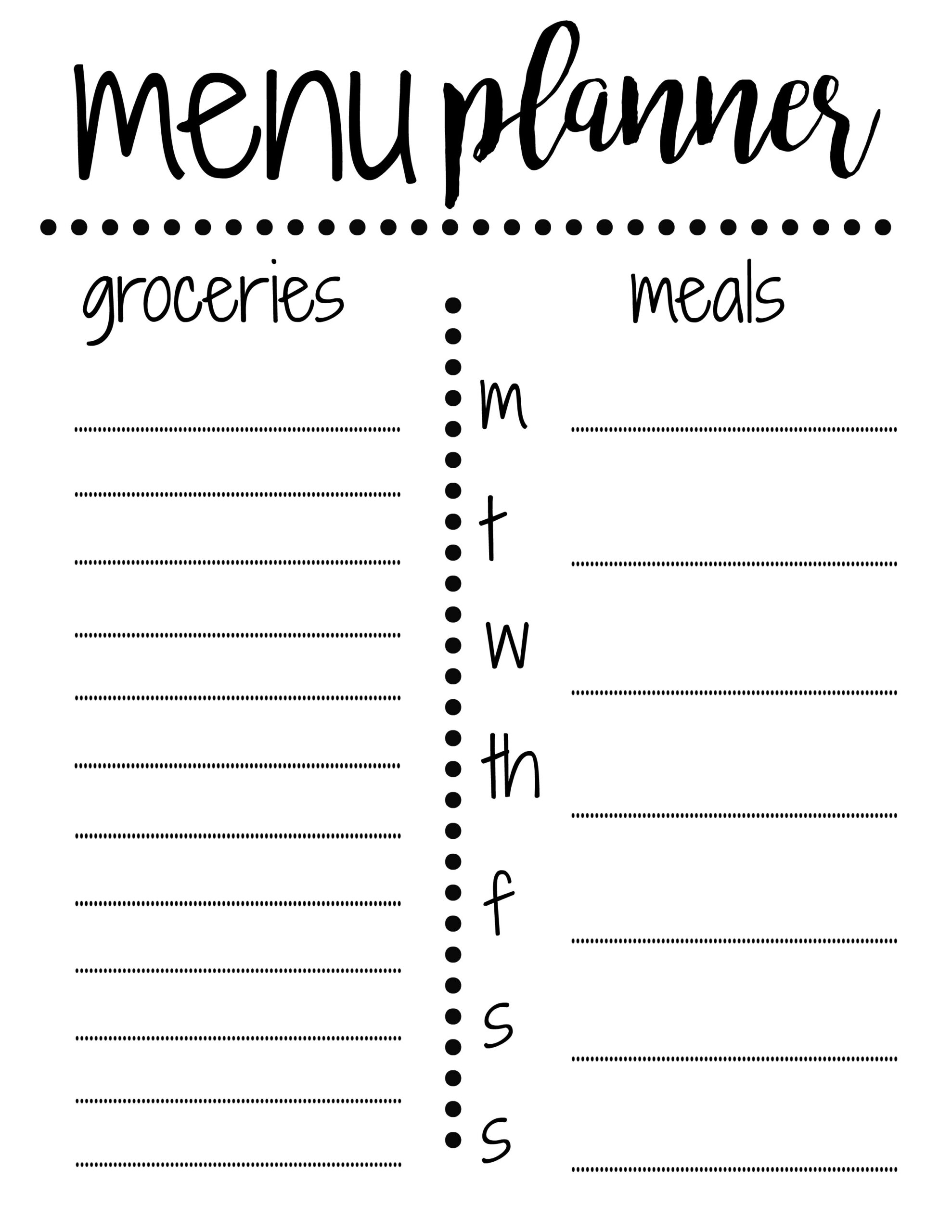 FREE Weekly Meal Planning Templates W Grocery List Houston Mommy  FREE Weekly Meal Planning Templates W Grocery List Houston Mommy