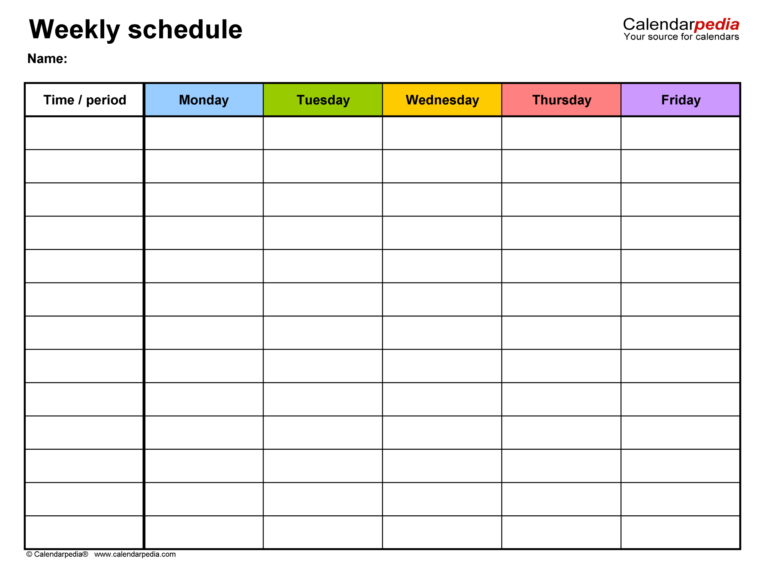 Weekly Schedule Template Printable Free Weekly Schedule Template Printable Free