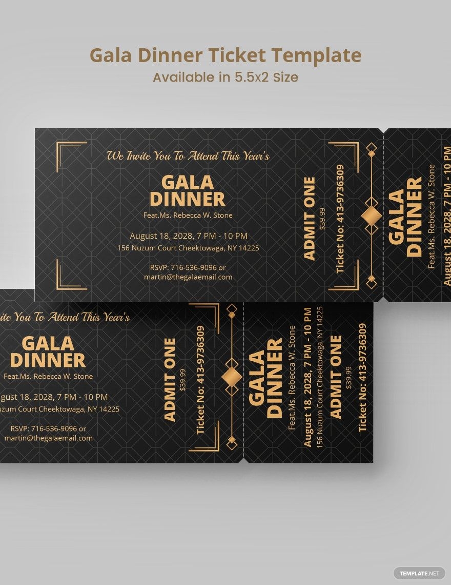 Gala Dinner Ticket Template In Illustrator PSD Word Publisher Pages Download Template