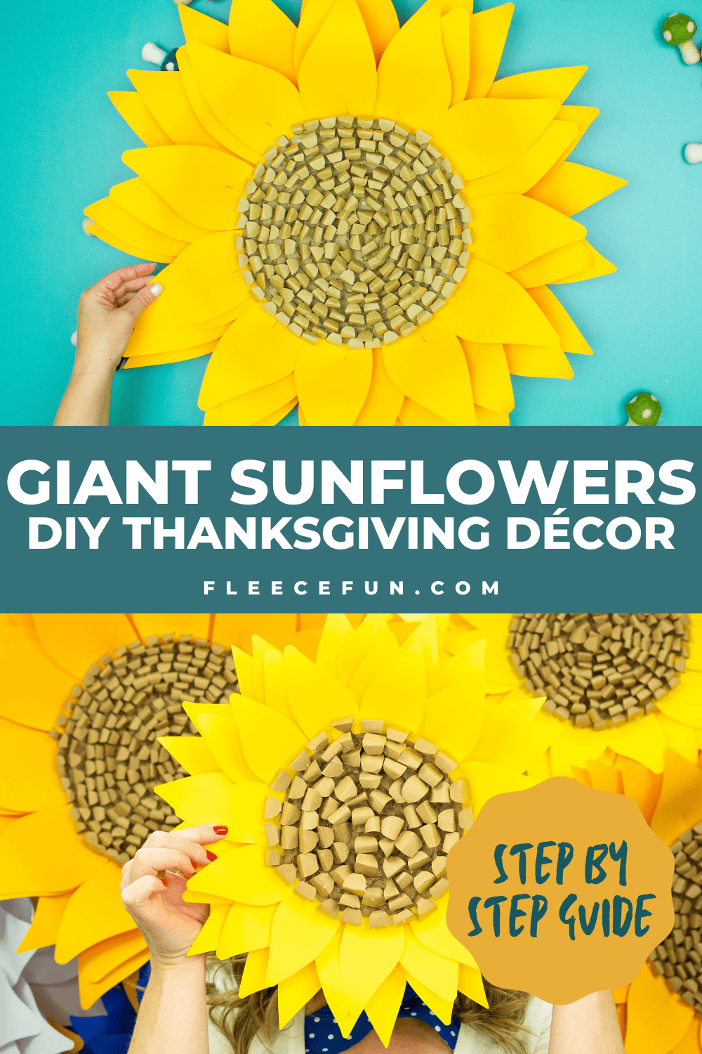 Giant Sunflower DIY FREE SVG Files Fleece Fun