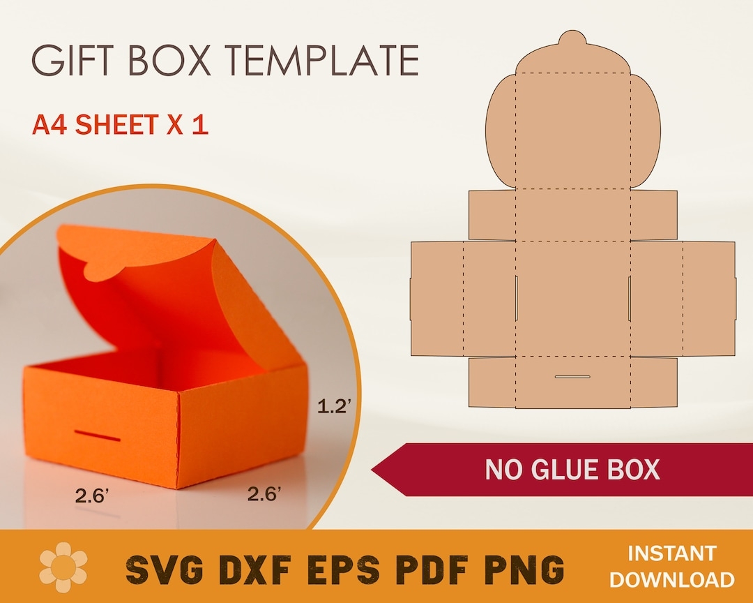 Gift Box SVG Box SVG Box Template Box Template SVG Cricut Box Template Etsy