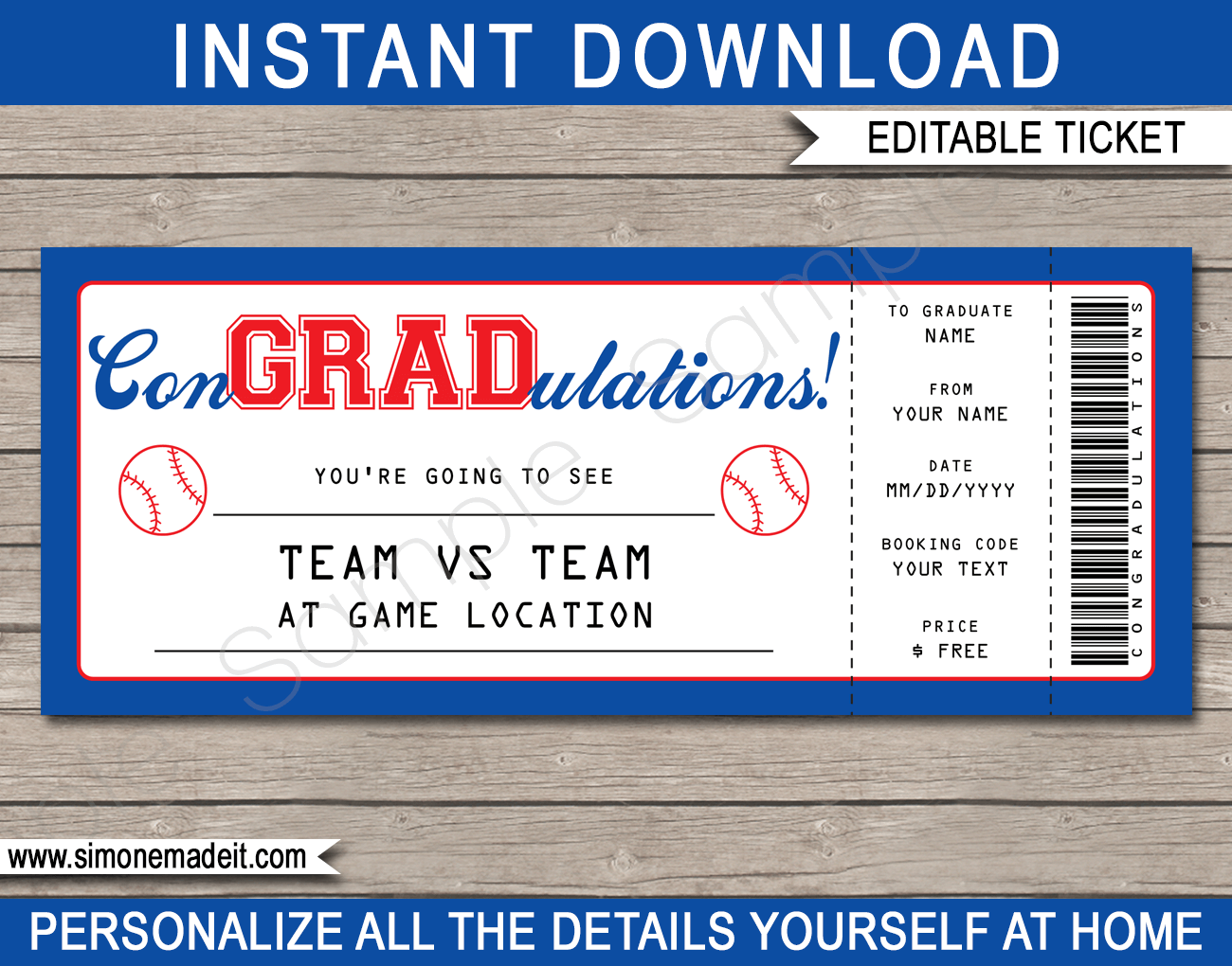 Free Printable Baseball Ticket Template Free Printable Baseball Ticket Template