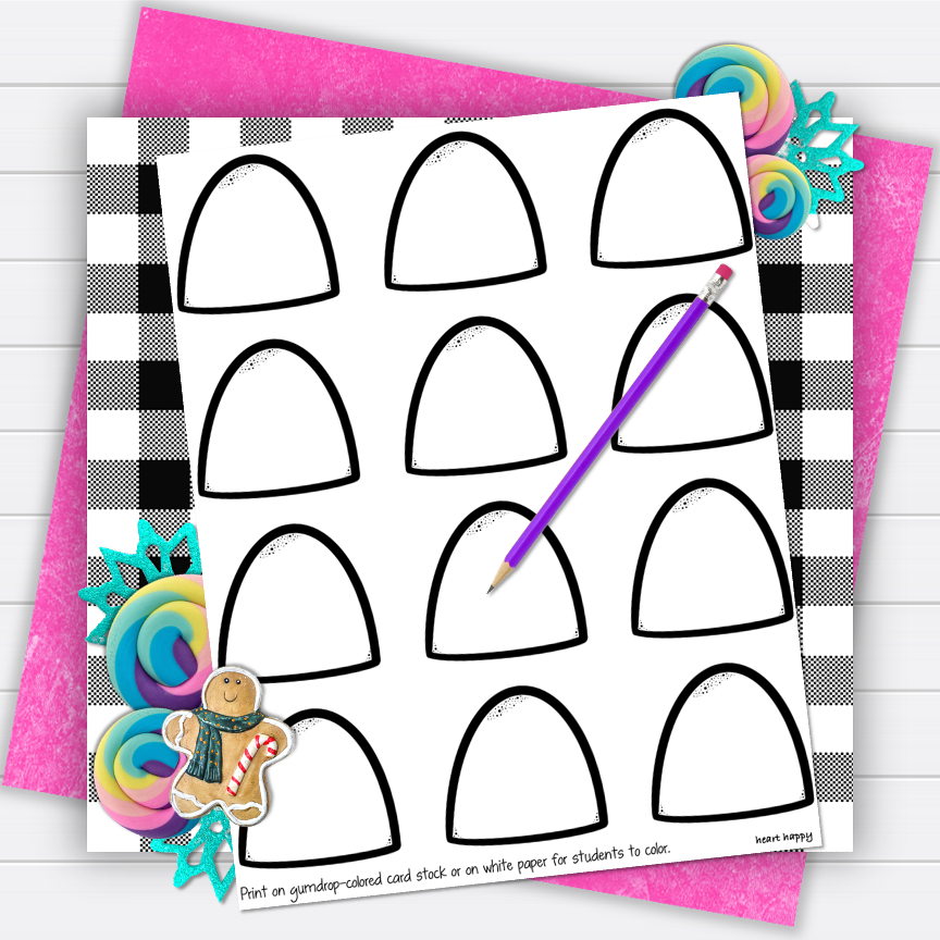 Grateful Gumdrop Tree With Writing And Drawing Prompts Winter 