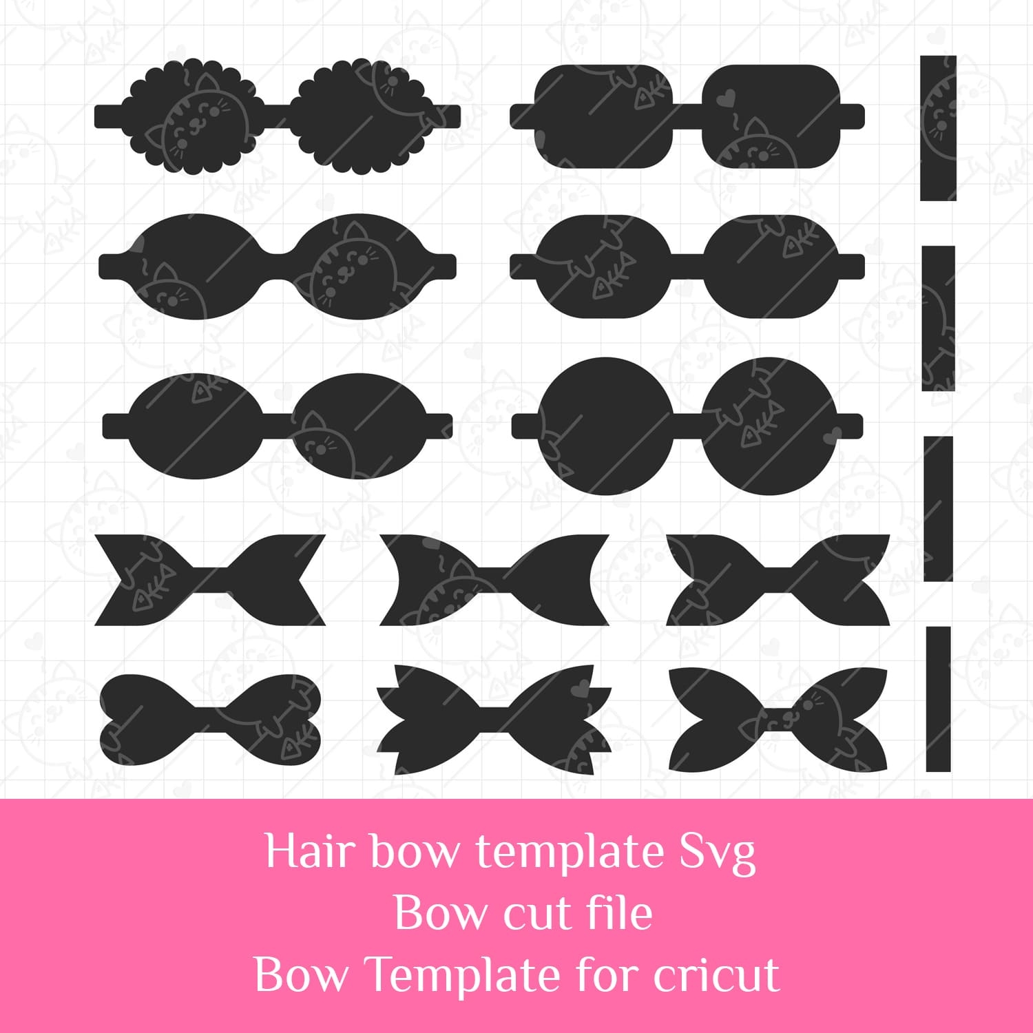 Hair Bow Template Svg Bow Cut File Bow Template For Cricut
