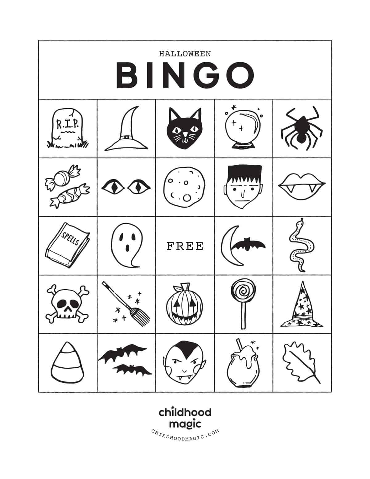 Free Printable Halloween Bingo Templates