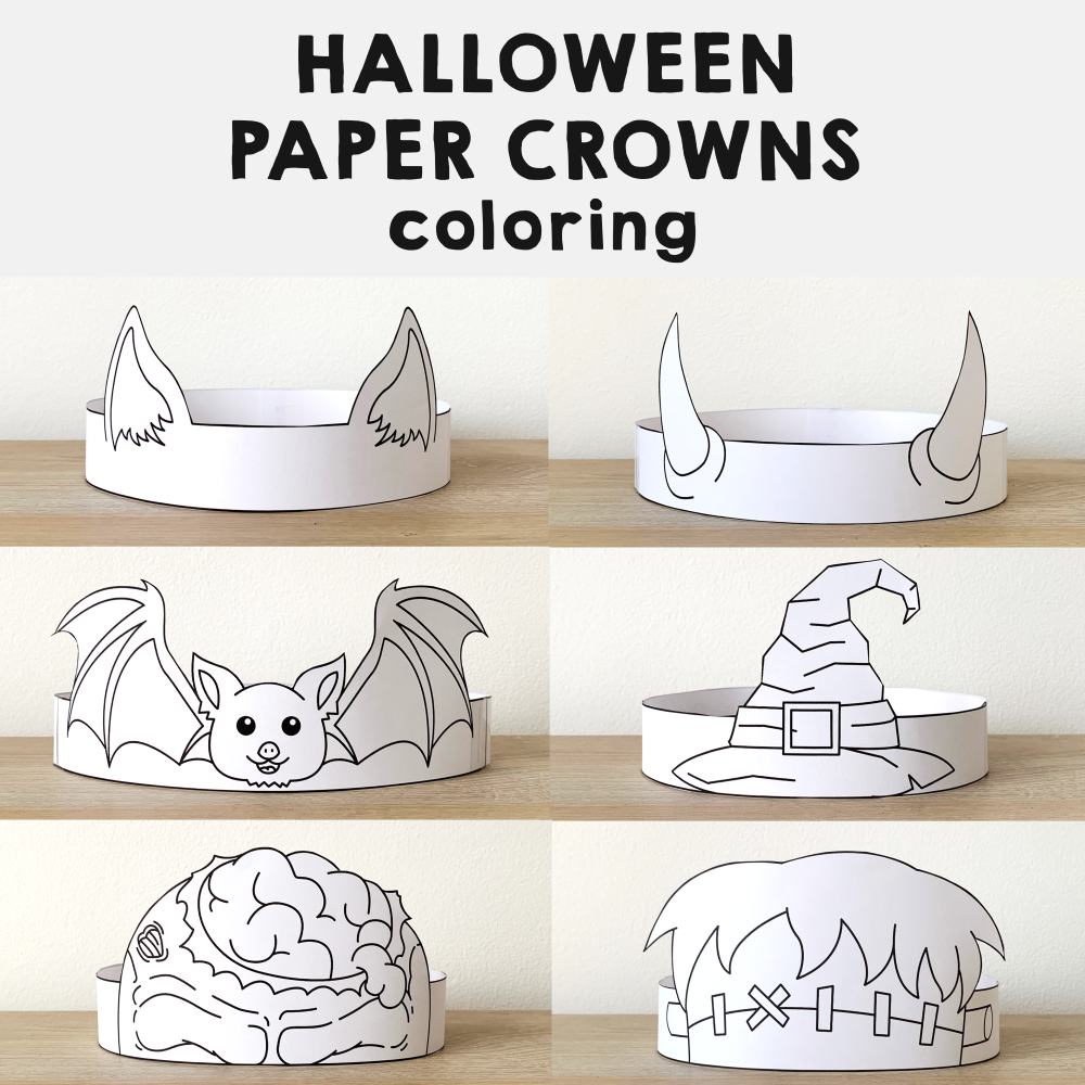 Halloween Paper Hats Spooky Day Printable Paper Coloring Craft Made By Teachers Halloween Paper Hats Spooky Day Printable Paper Coloring Craft Made By Teachers