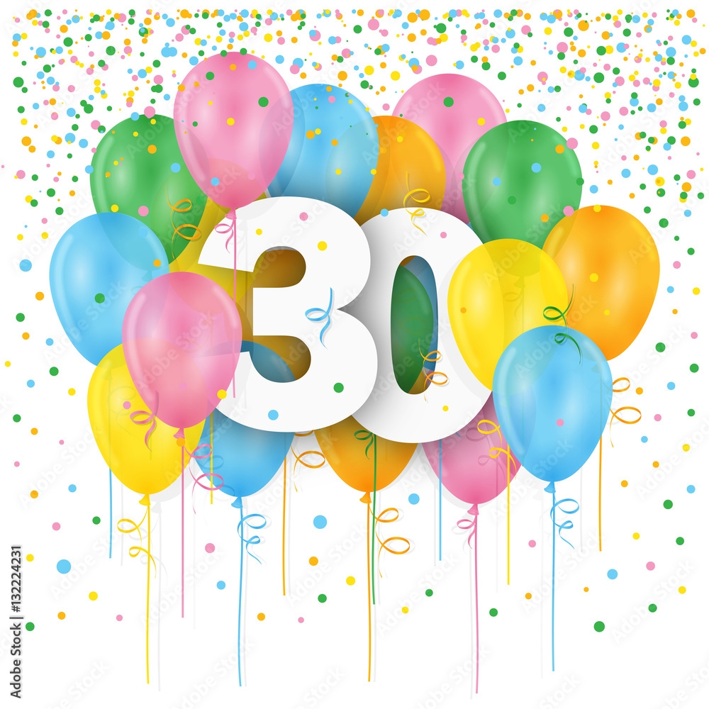 Free Printable 30th Birthday Card Template