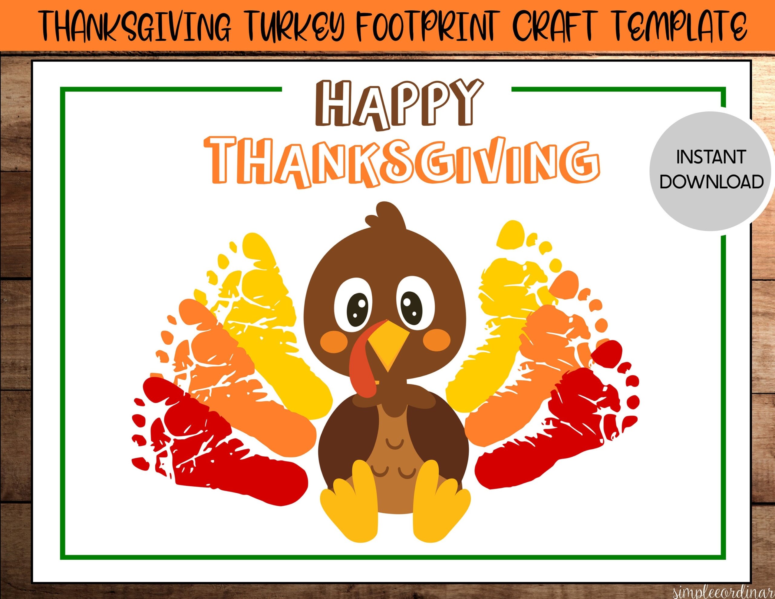 Happy Thanksgiving Turkey Footprint Crafts Printable Handprint Art Daycare Activities DIY Keepsake Decor Fall Baby Crafts Etsy Happy Thanksgiving Turkey Footprint Crafts Printable Handprint Art Daycare Activities DIY Keepsake Decor Fall Baby Crafts Etsy