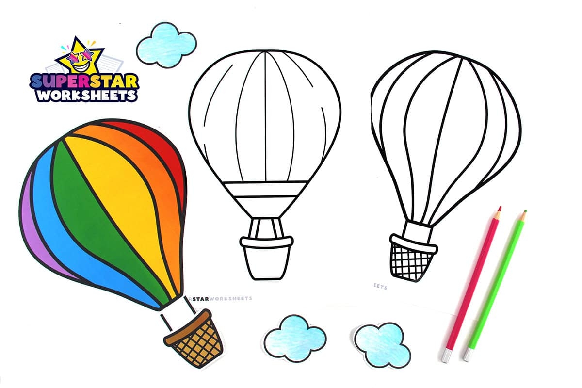 Hot Air Balloon Template Superstar Worksheets Hot Air Balloon Template Superstar Worksheets