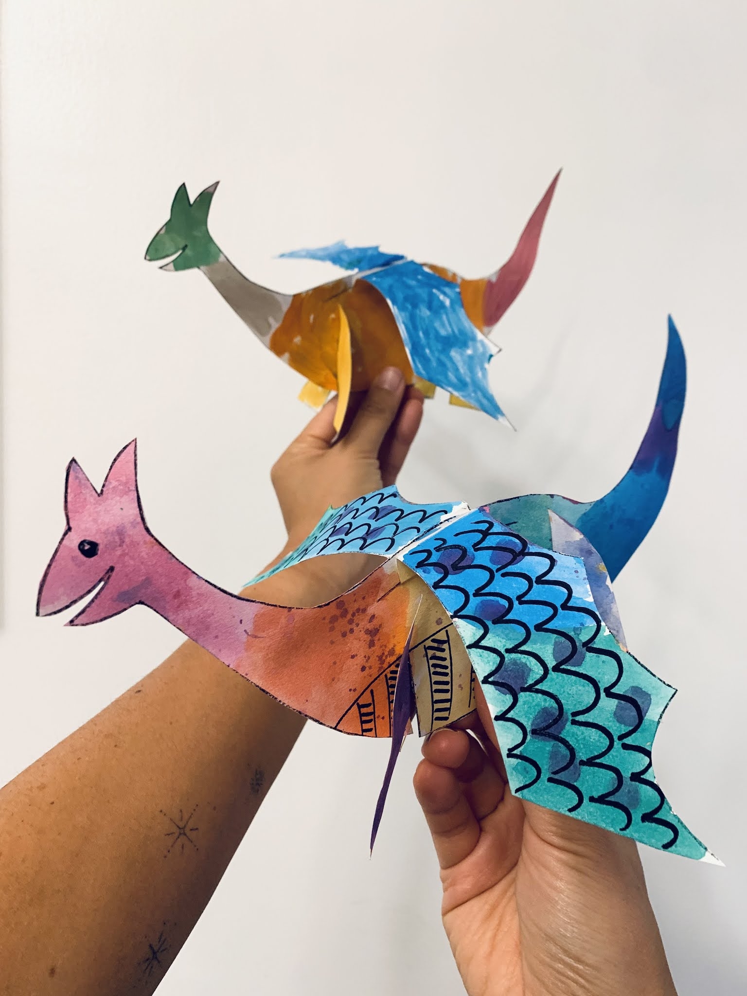 How To Make Paper Dragons Easy Free Printable Model Included Pink Stripey Socks