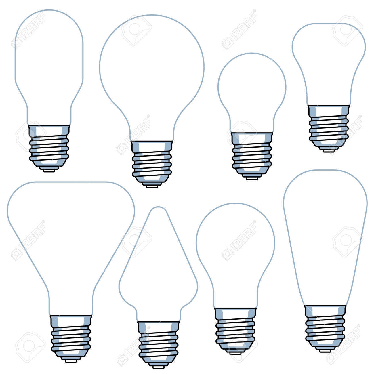 Illustration Of The Light Bulb Template Set Royalty Free SVG 