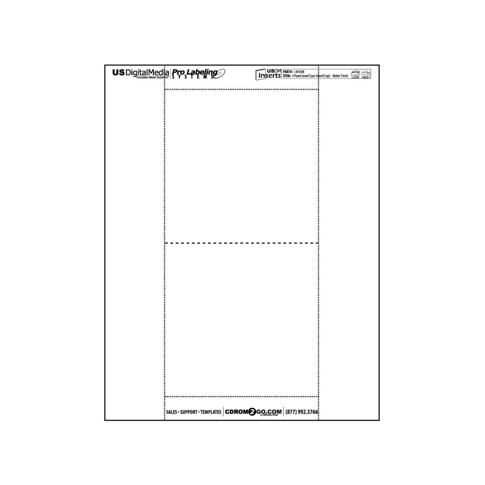 Jewel Case Inserts Matte Gloss 4 Panel USDM CDROM2GO