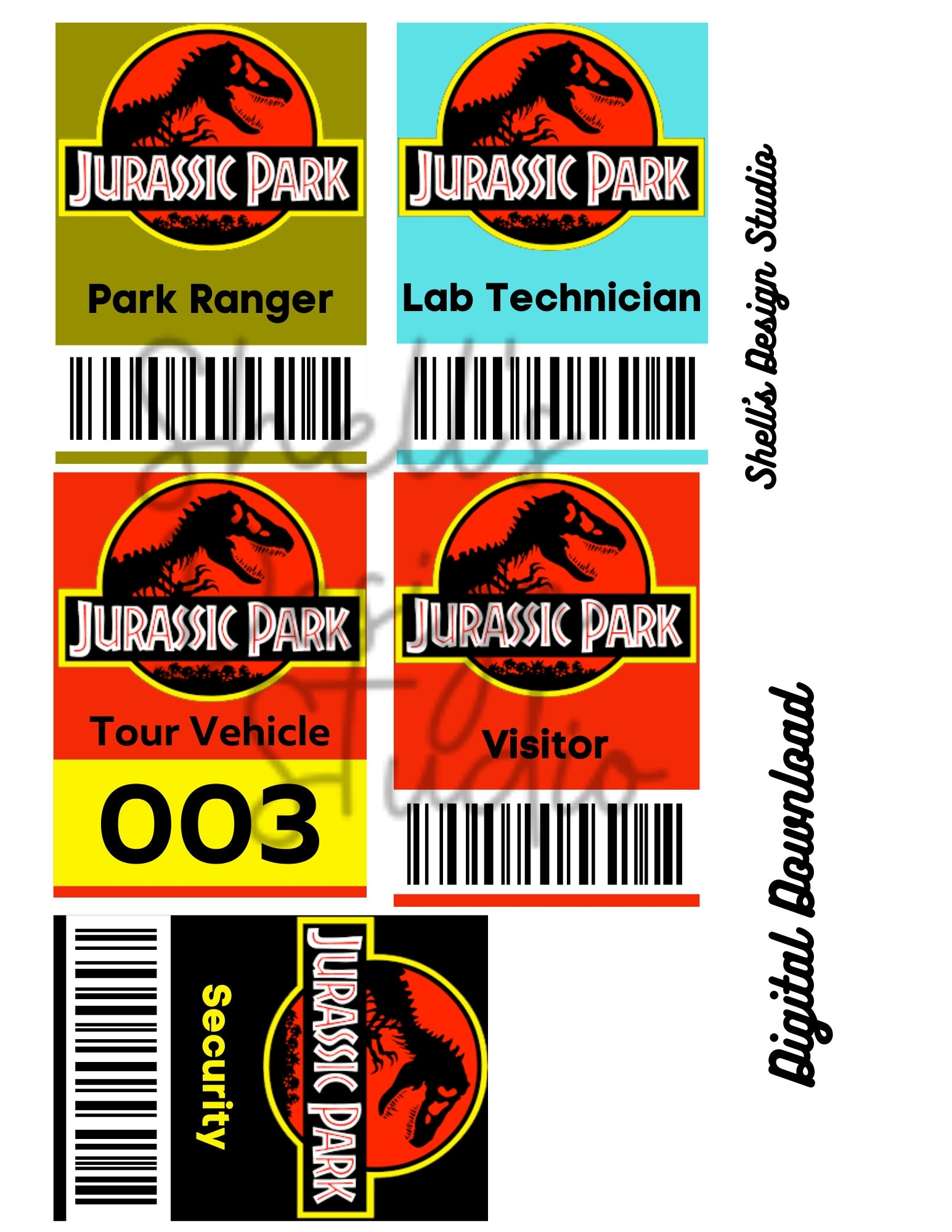 Jurassic Park Printable Badge Etsy