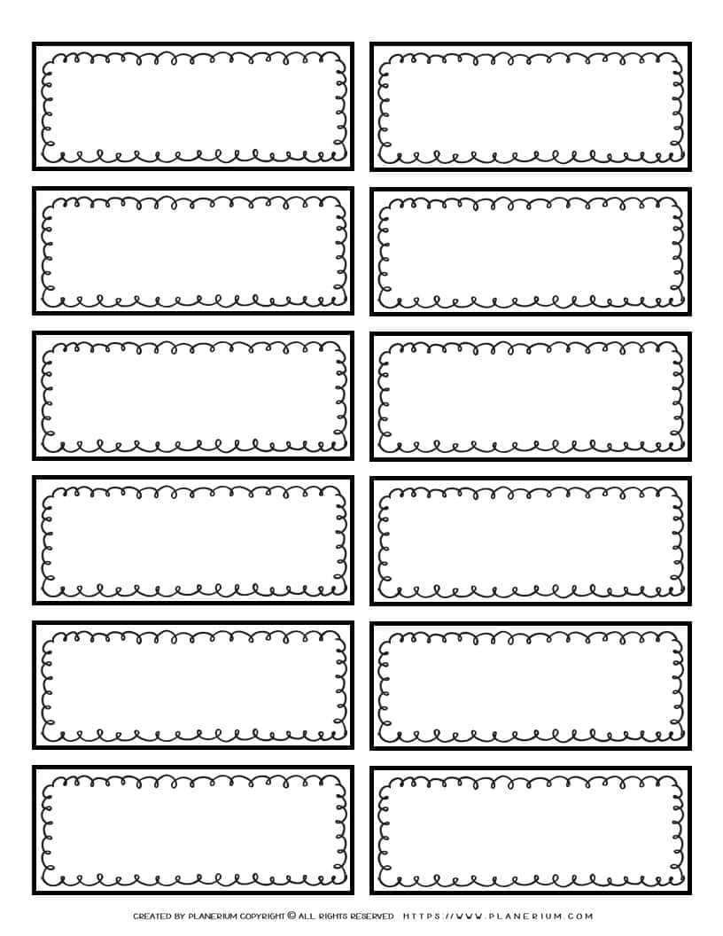 Labels Template Planerium Labels Template Planerium