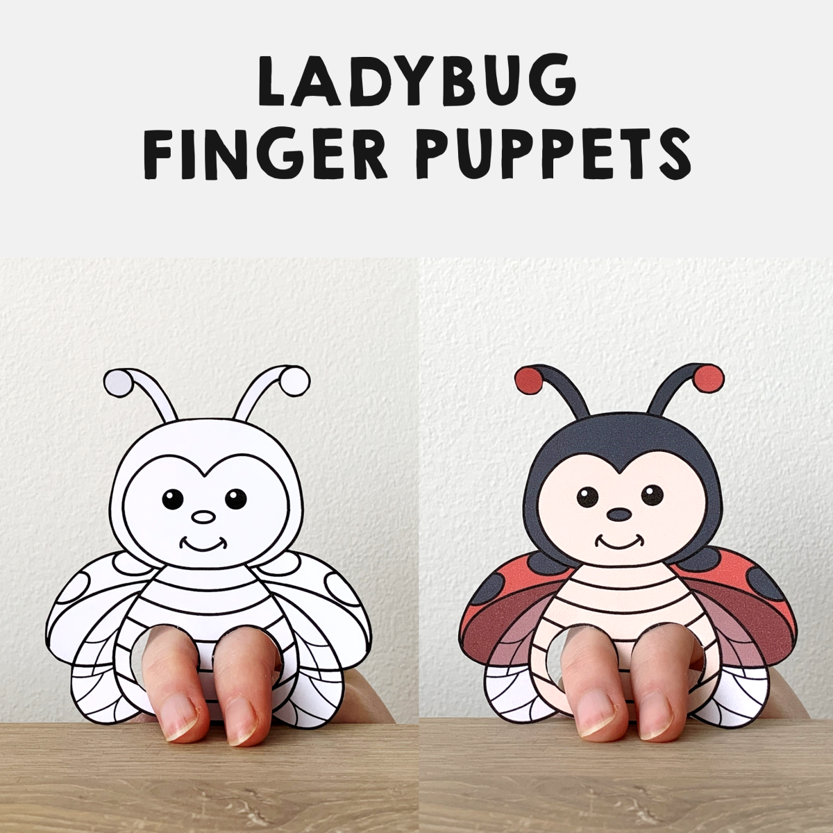 Ladybug Finger Puppet Printable Insect Animal Coloring Paper Craft Activity Play Made By Teachers