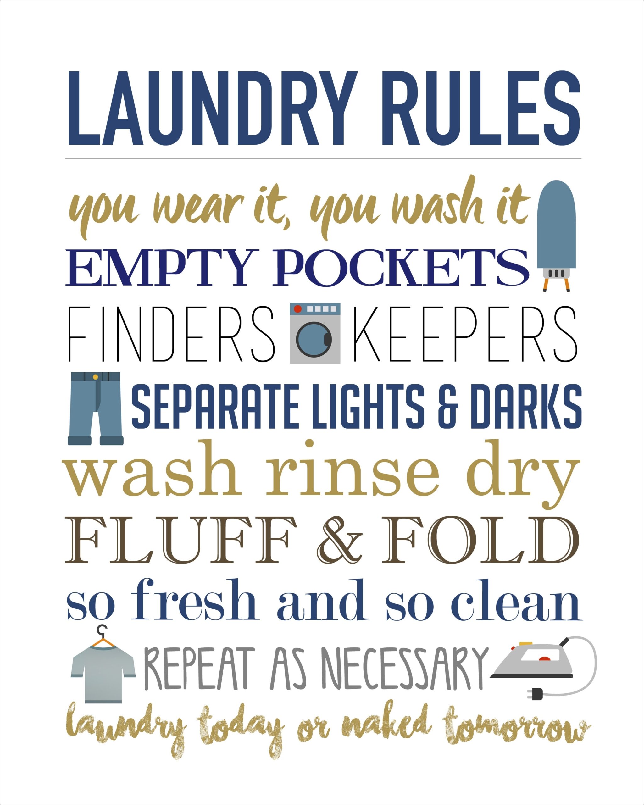 Laundry Rules Printable Free Easy And Print Ready