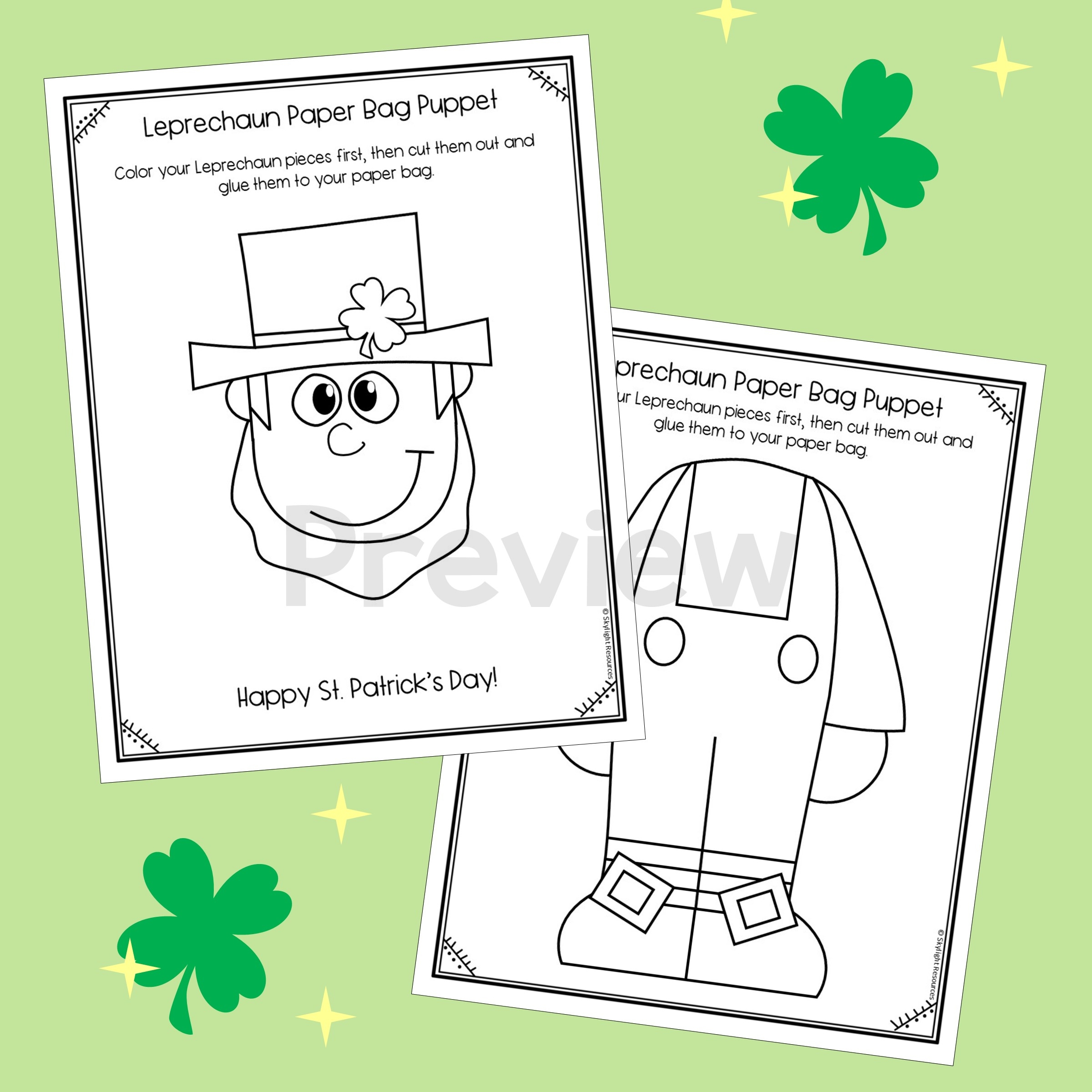 Free Printable Paper Bag Puppet Templates