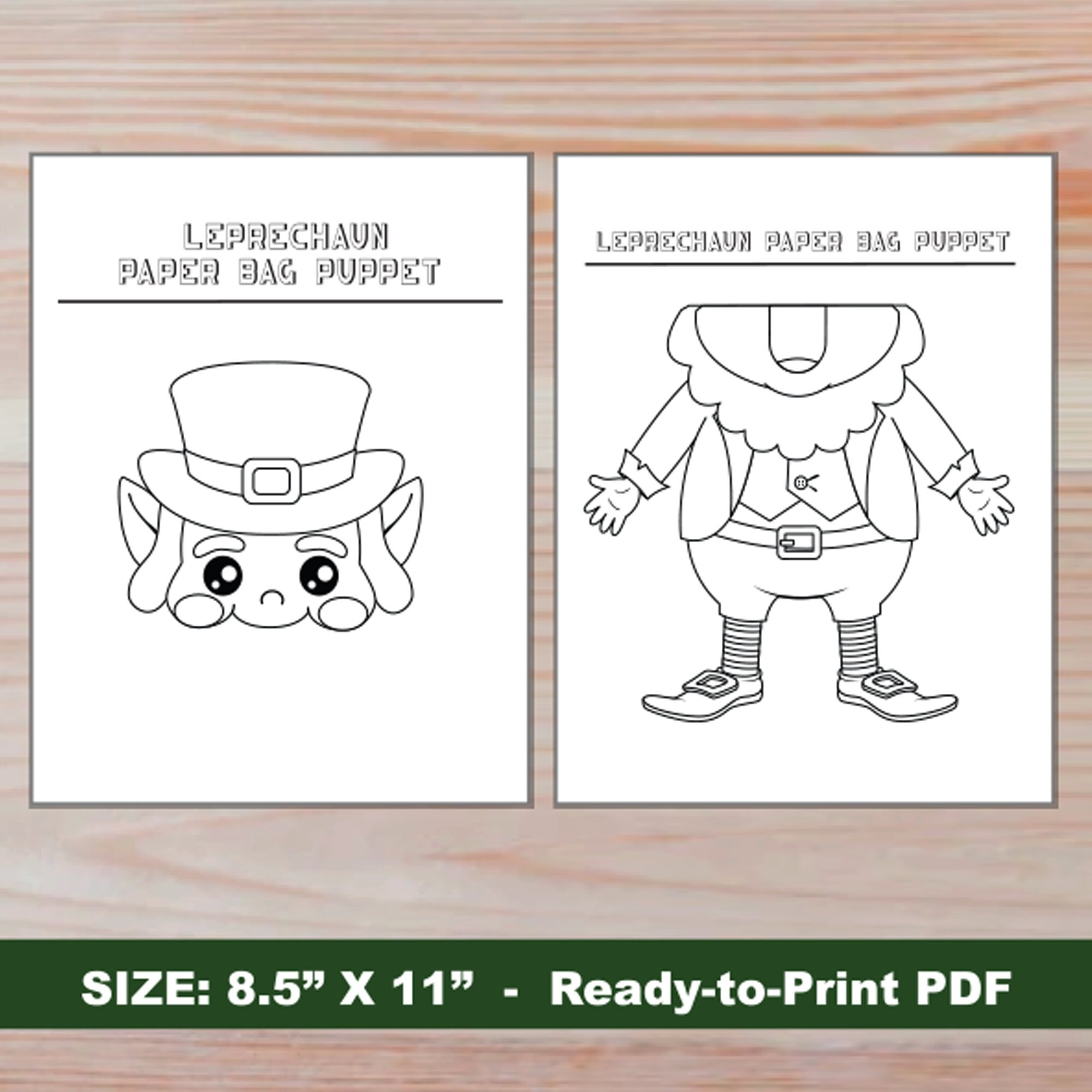 Leprechaun Paper Bag Puppet St Patrick s Day Activity Craft For