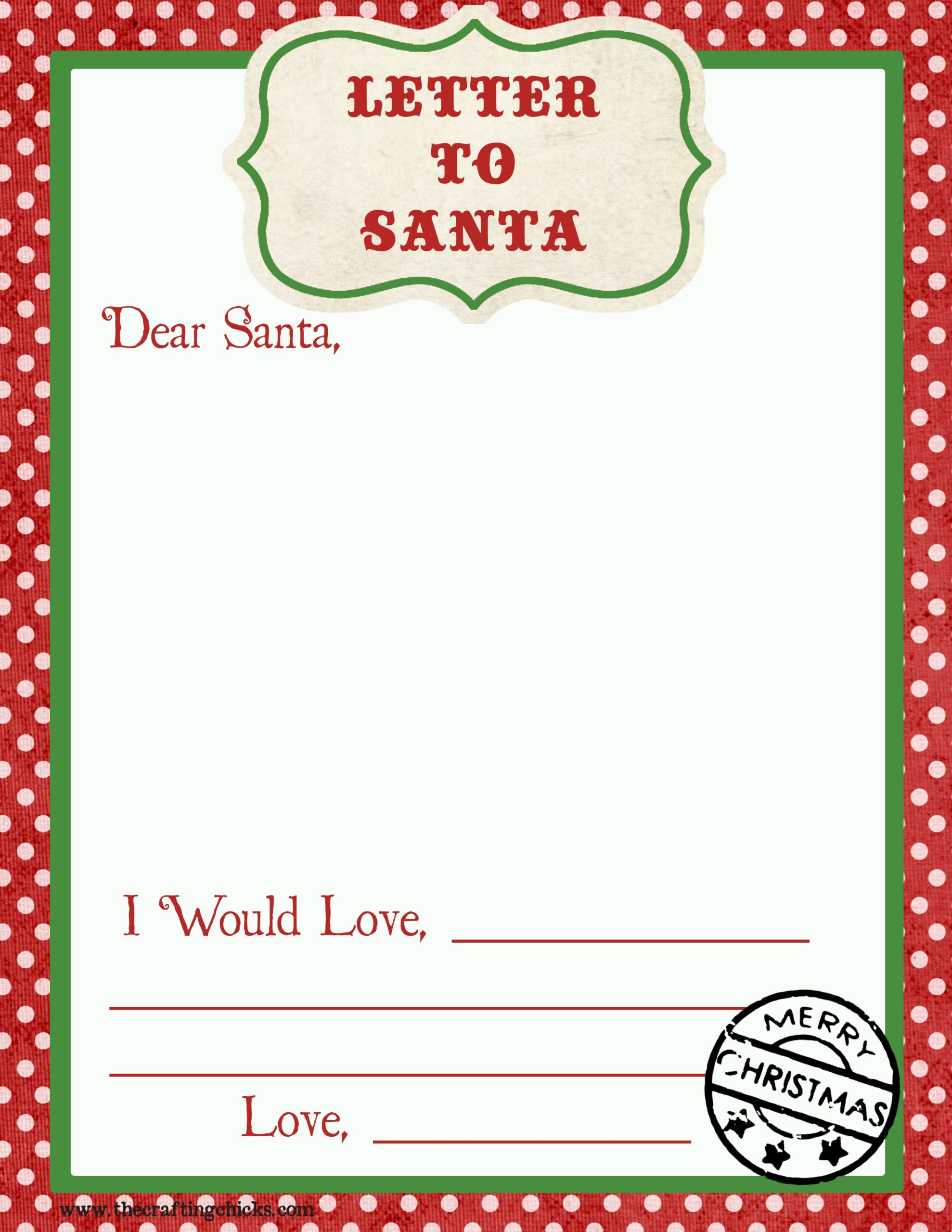 Free Printable Santa Letters Templates