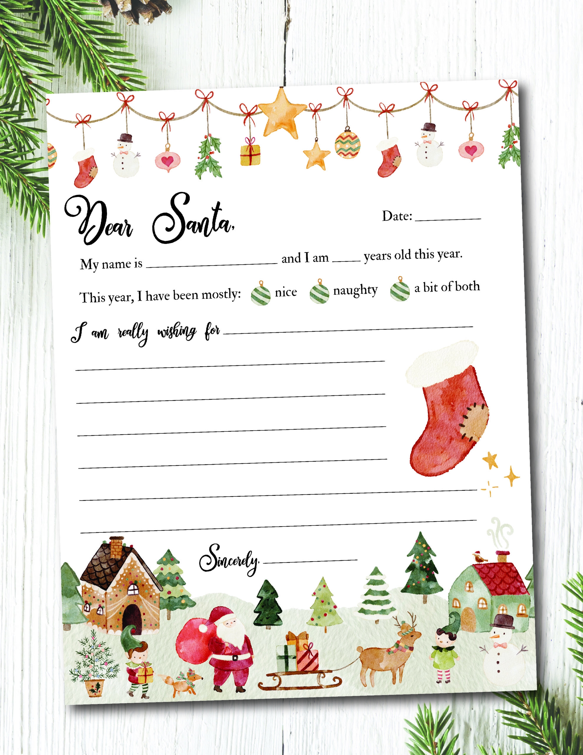 Letter To Santa Template Free Printable Home Sweet Farm Home
