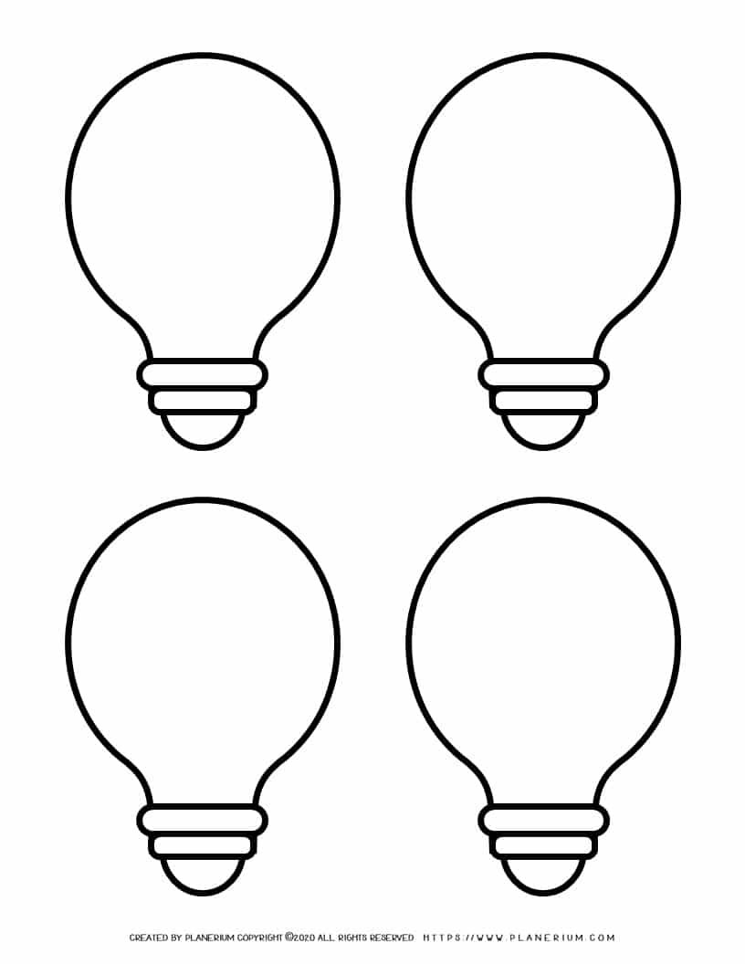 Lightbulb Outline Four Lightbulbs Planerium