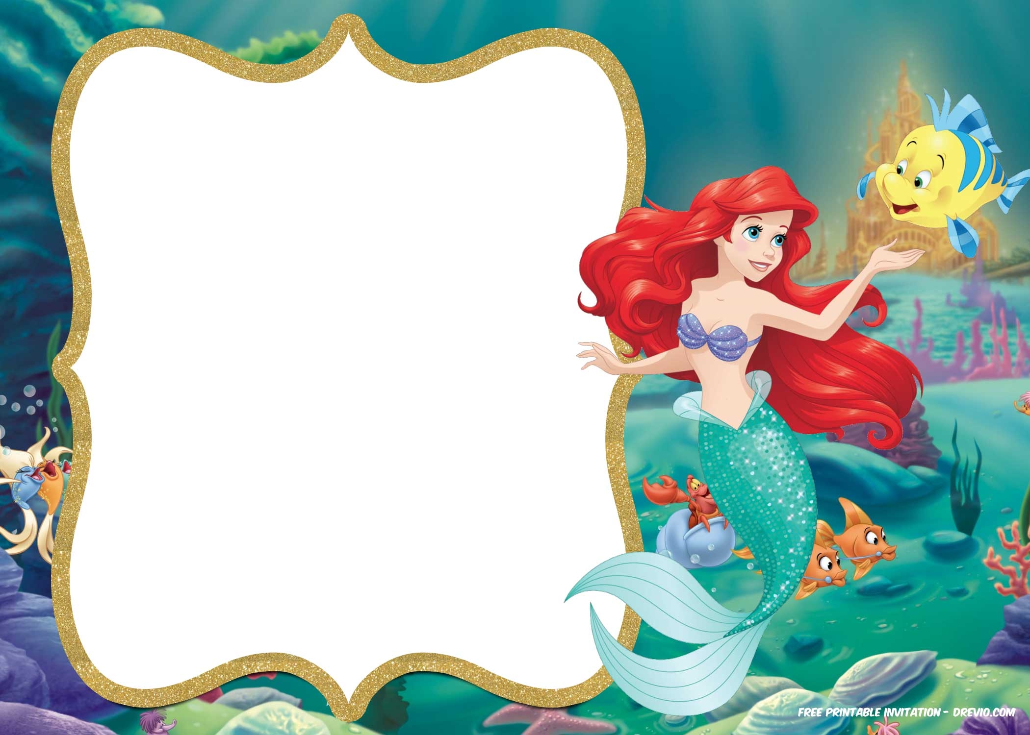 Little Mermaid Royal Invitation Templates Little Mermaid Royal Invitation Templates