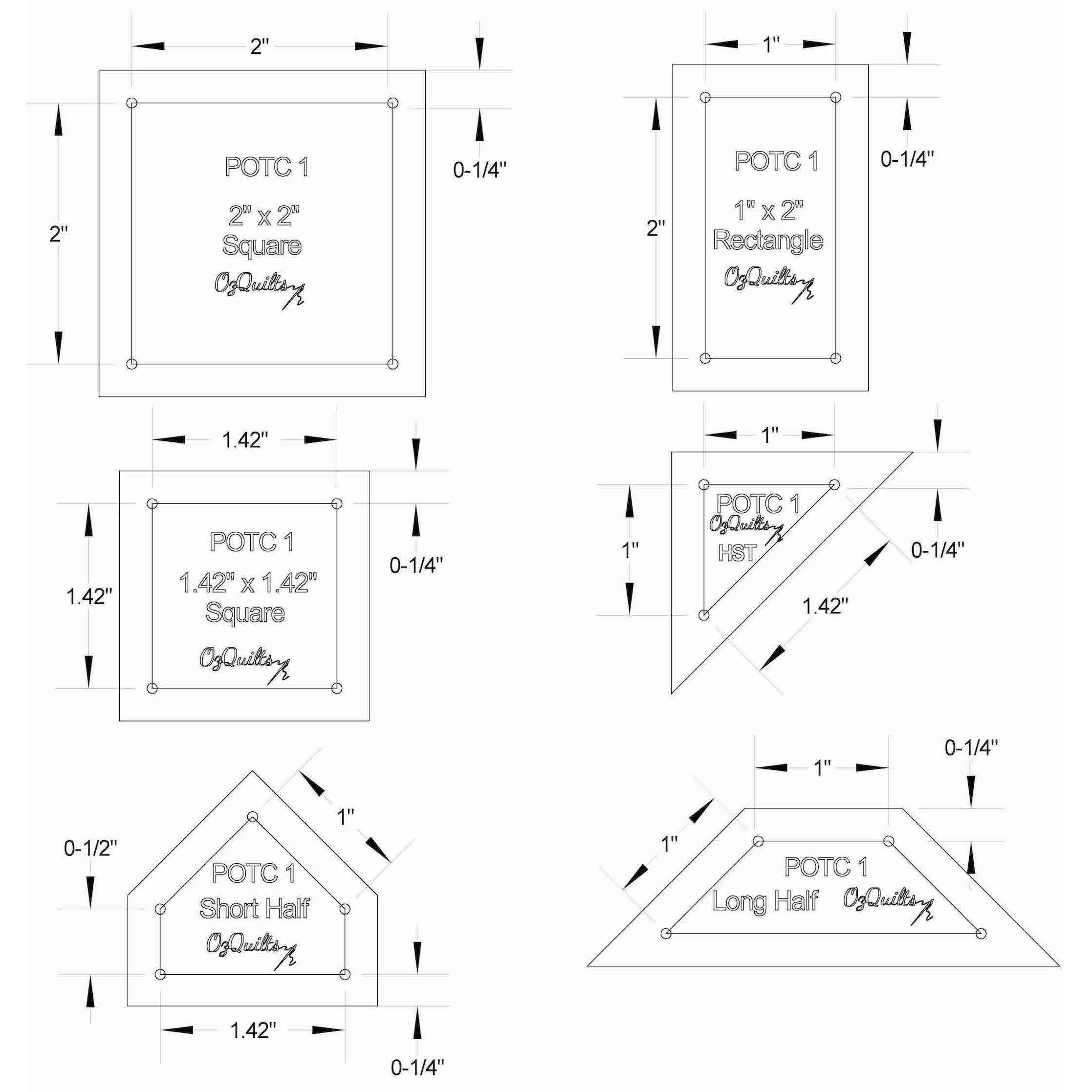 Lucy Boston Patchwork Of The Crosses 1 Inch Bonus Template Set OzQuilts