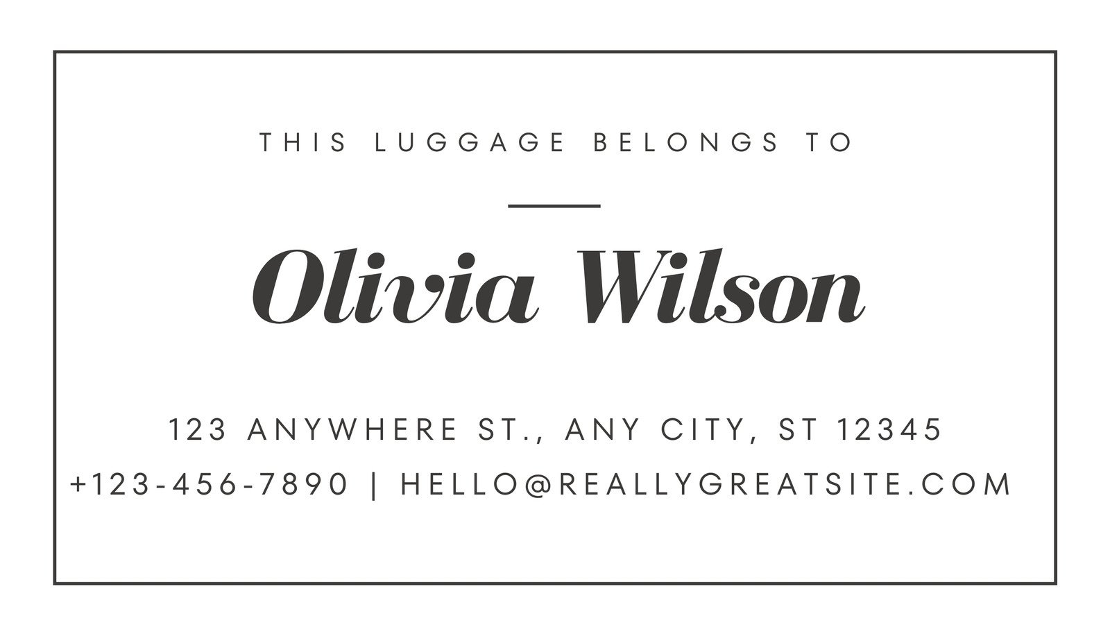 Free Printable Luggage Tag Template Word