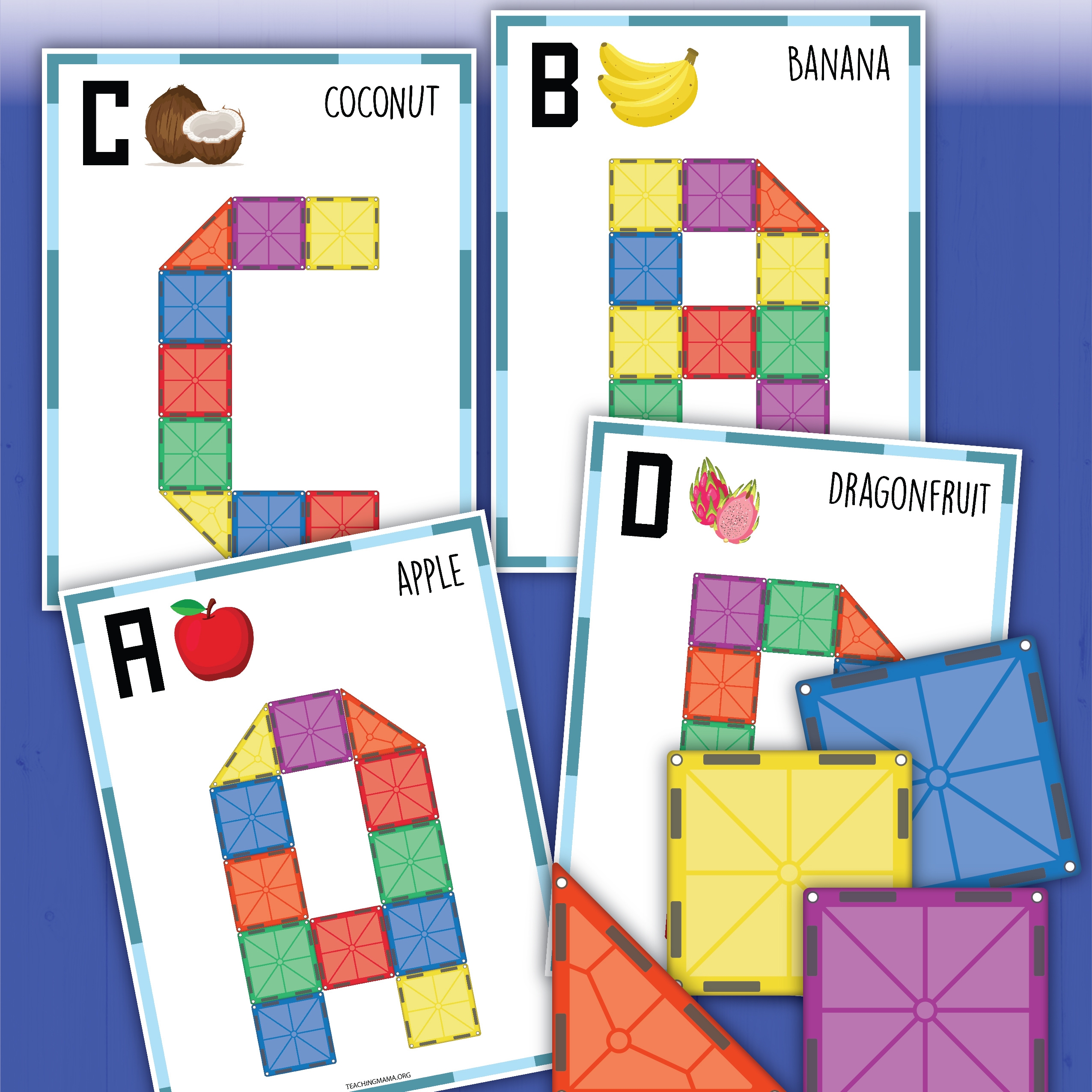 Magna Tile Uppercase Letter Cards Teaching Mama