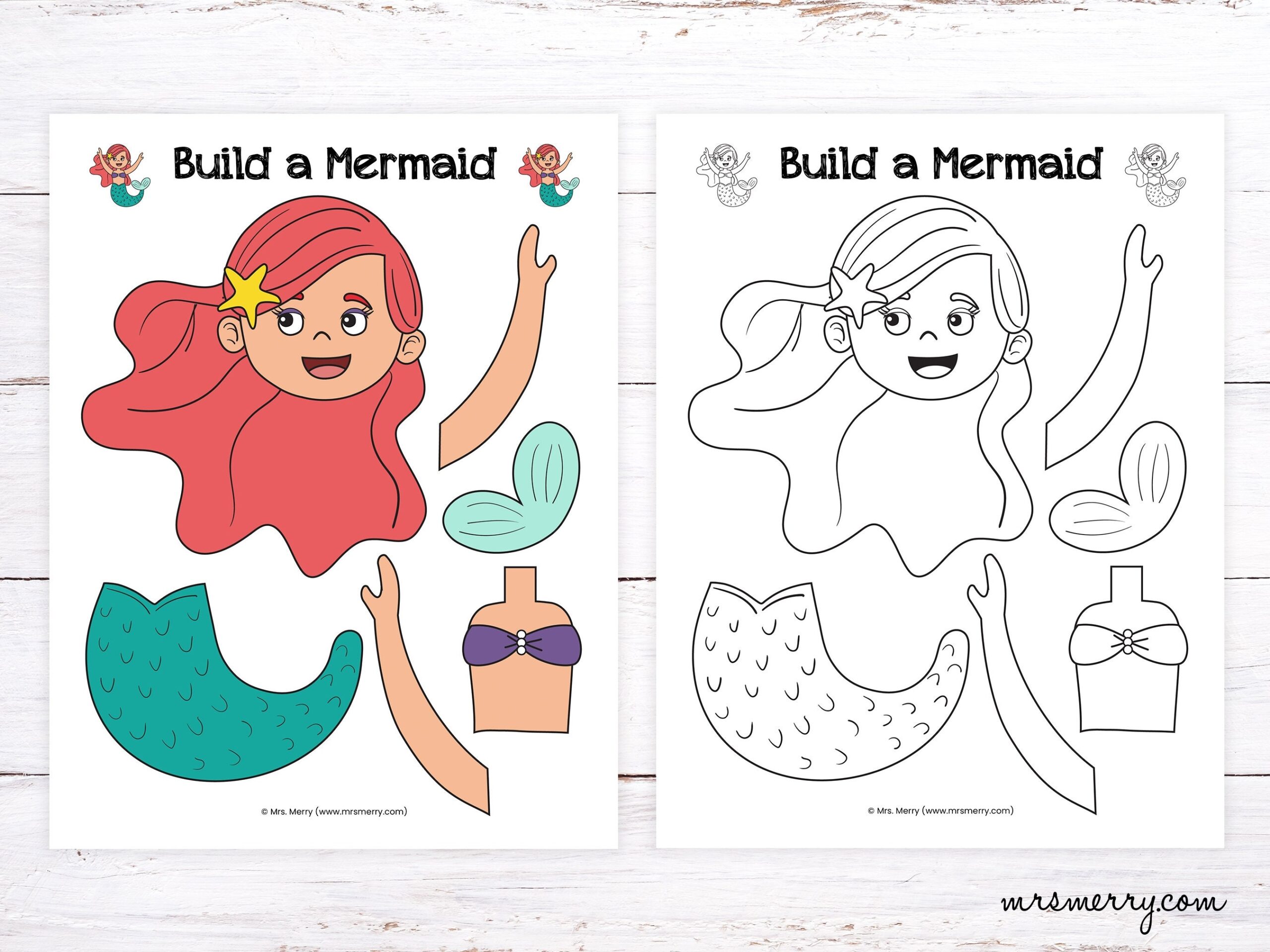 Free Printable Mermaid Template Free Printable Mermaid Template