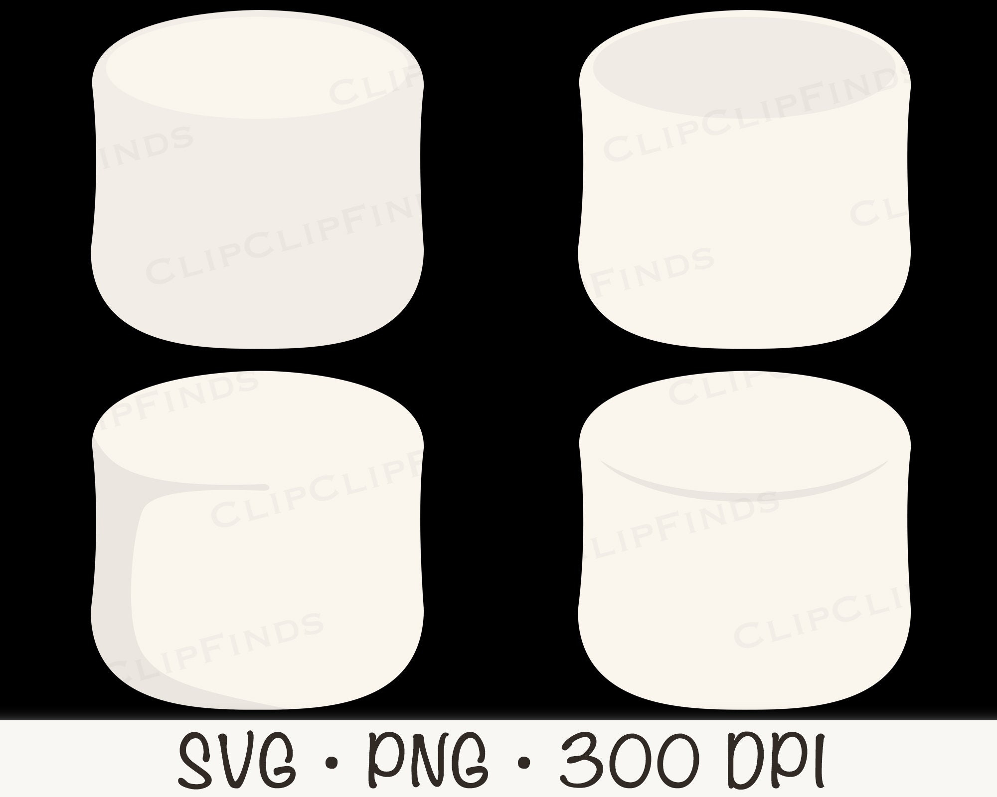 Marshmallow SVG PNG Clipart Instant Digital Download Etsy